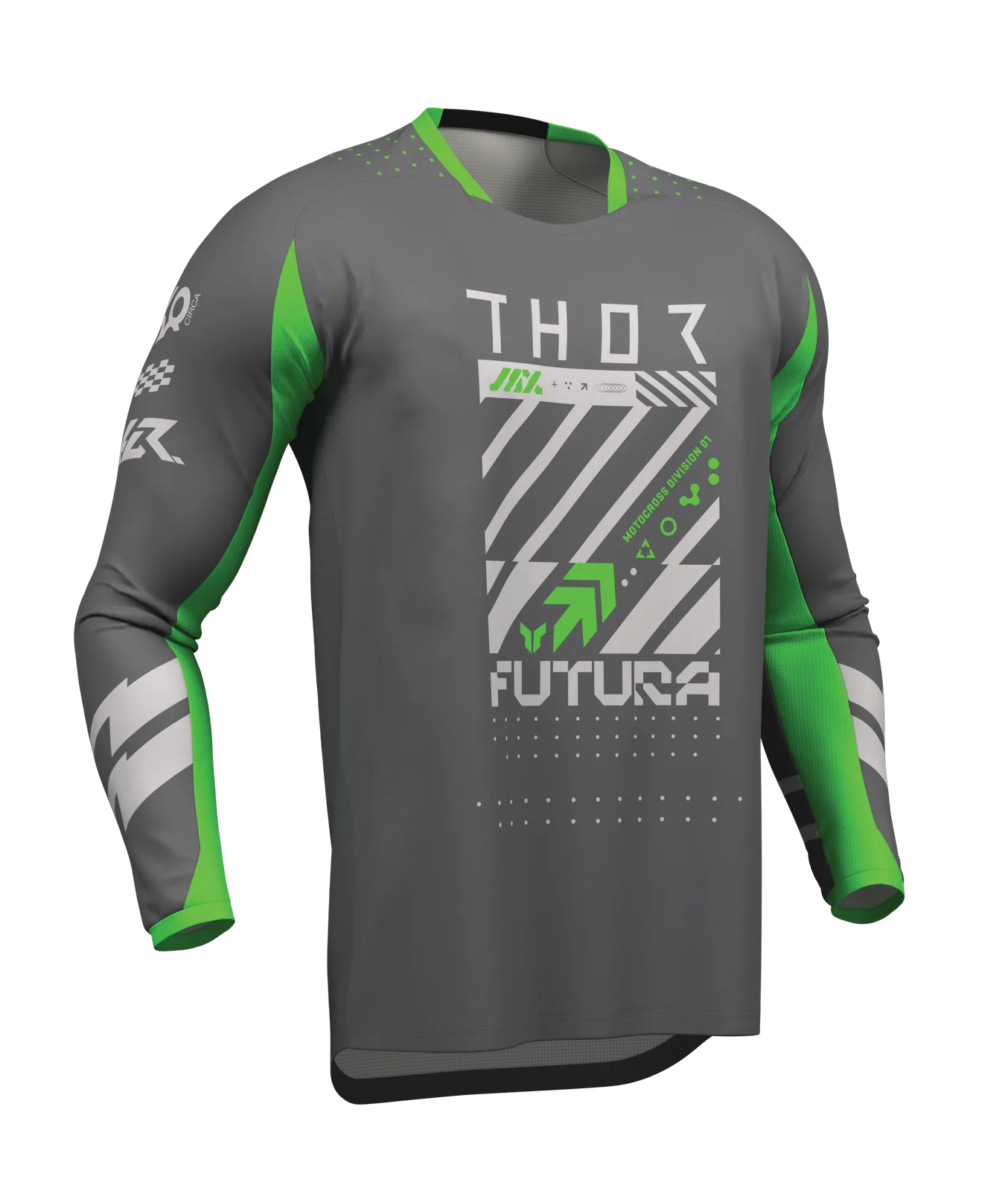 Мотокрос джърси Thor Launchmode Futura Charcoal Green