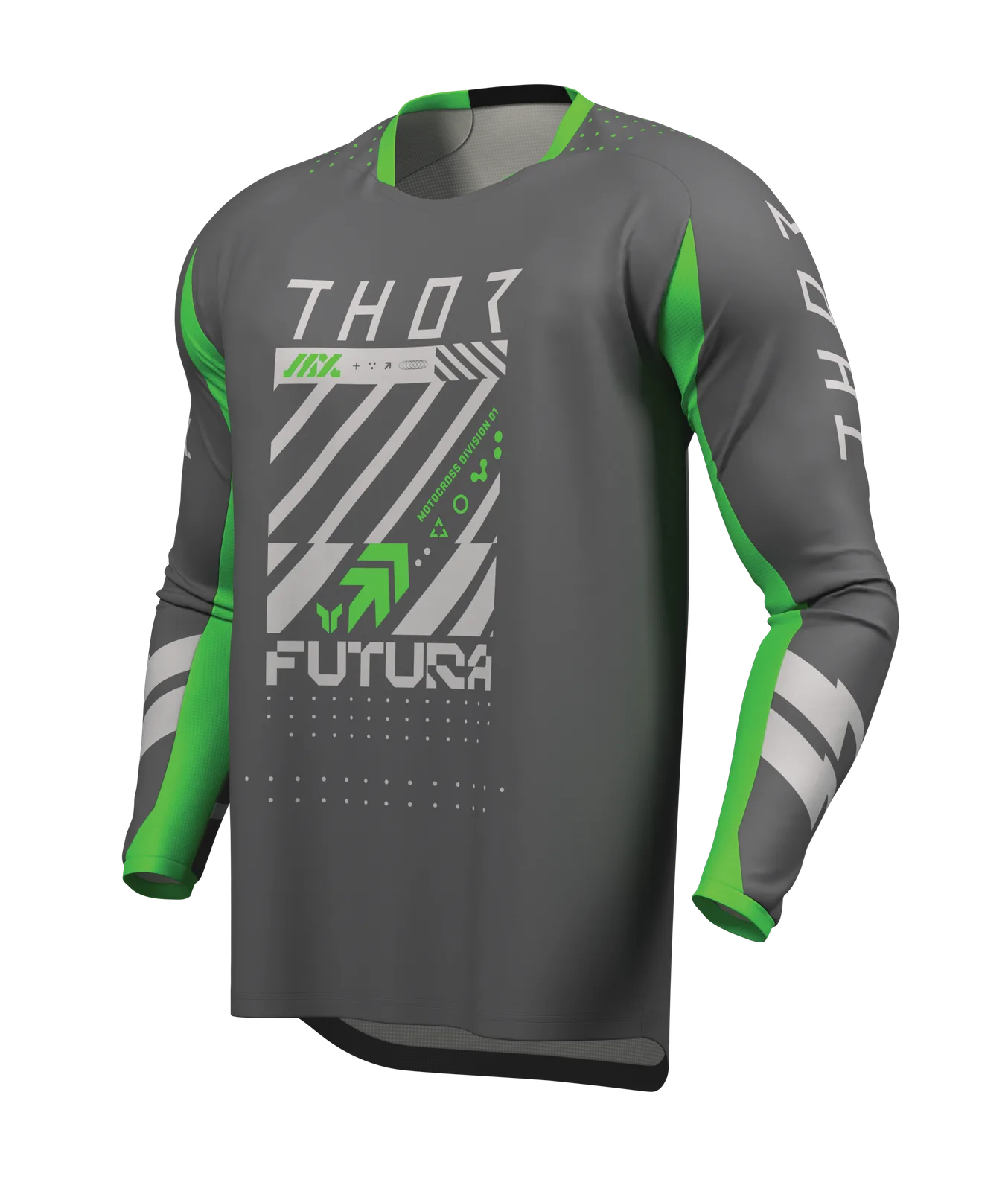 Мотокрос джърси Thor Launchmode Futura Charcoal Green