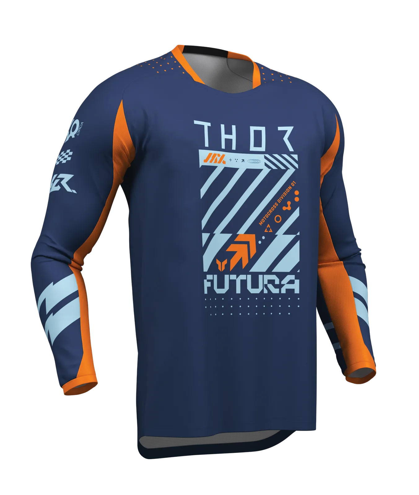 Мотокрос джърси Thor Launchmode Futura Navy Orange