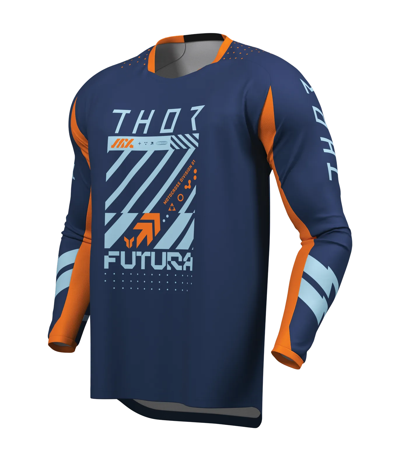 Мотокрос джърси Thor Launchmode Futura Navy Orange