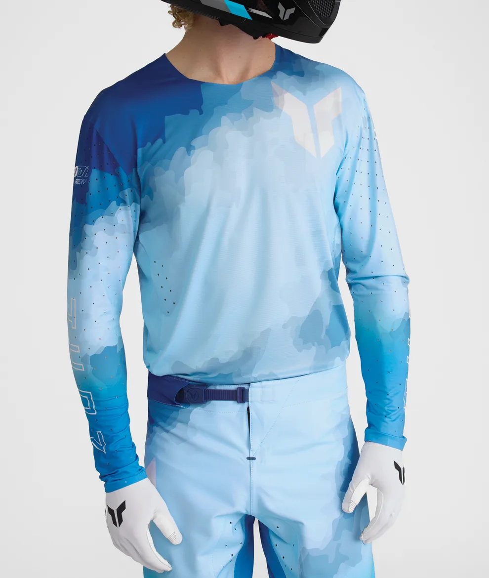 Мотокрос джърси Thor Sportmode Carbon Electric Blue Powder Blue