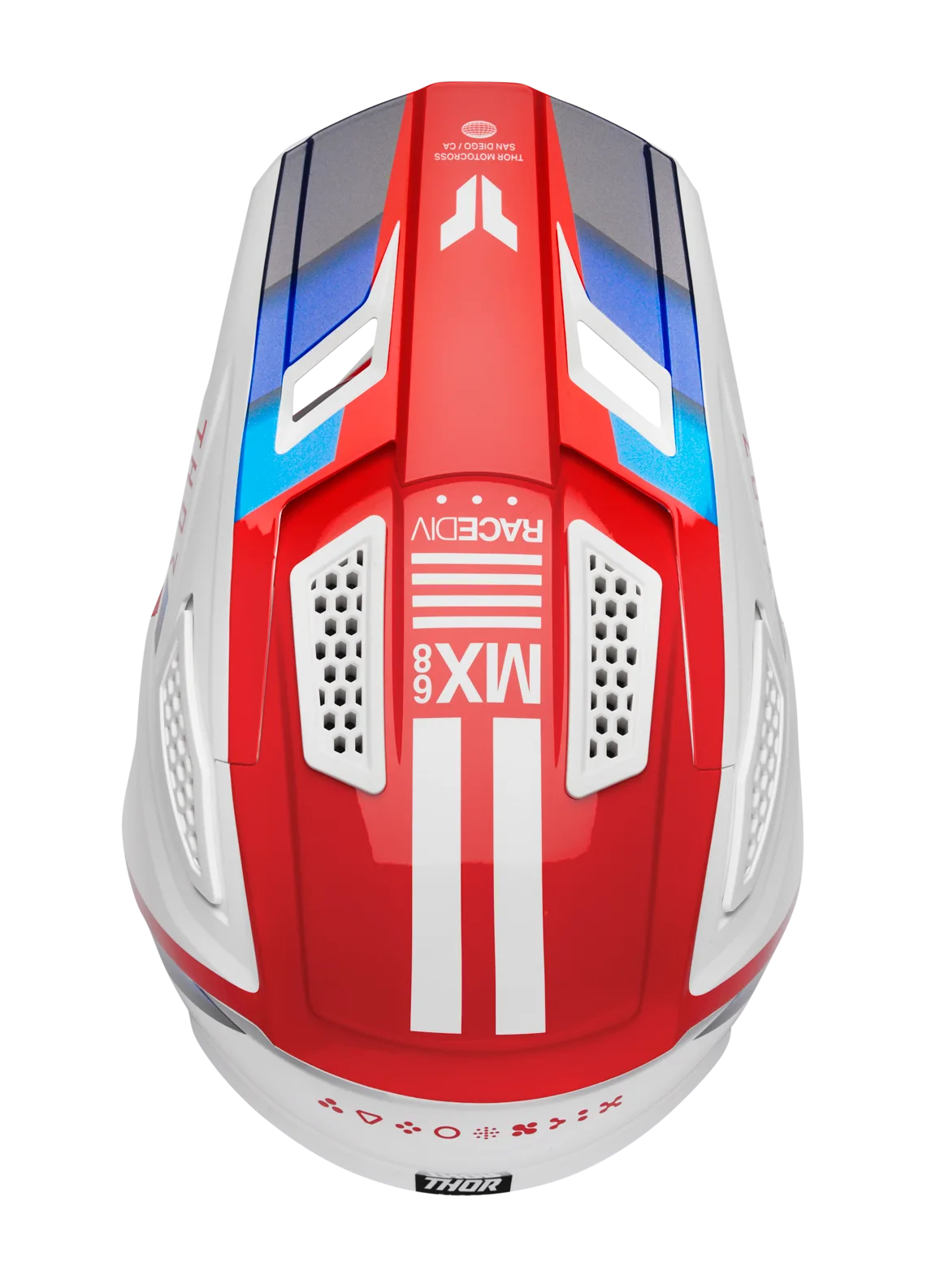 Мотокрос каска Thor Fleet Defy White Red Blue