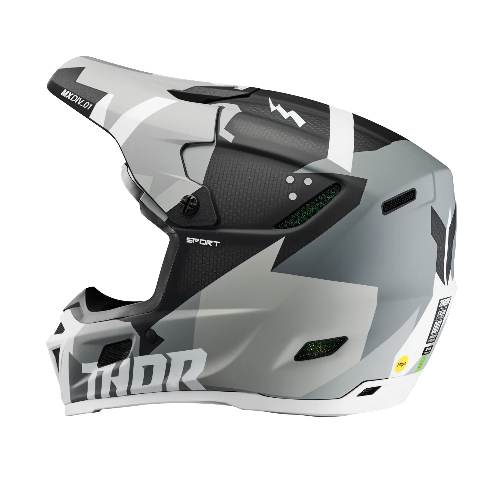 Мотокрос каска Thor Reflex Sport Carbon Brave Gray White