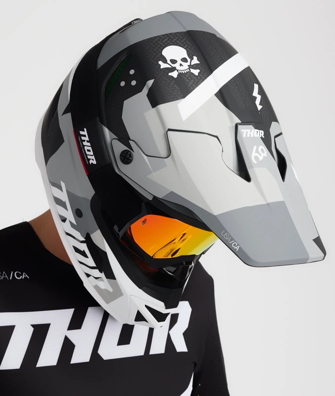 Мотокрос каска Thor Reflex Sport Carbon Brave Gray White