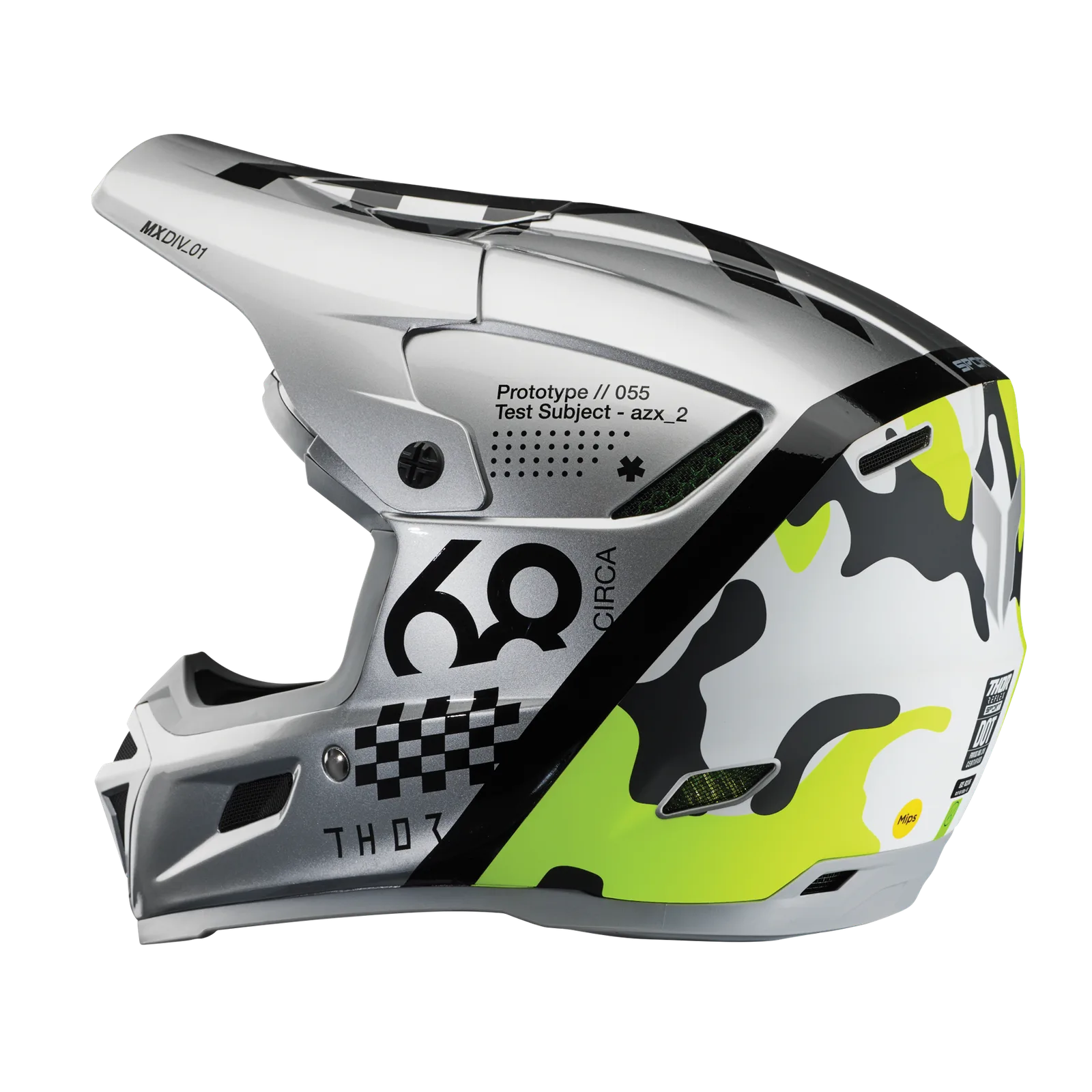 Мотокрос каска Thor Reflex Sport Riot Gray Acid