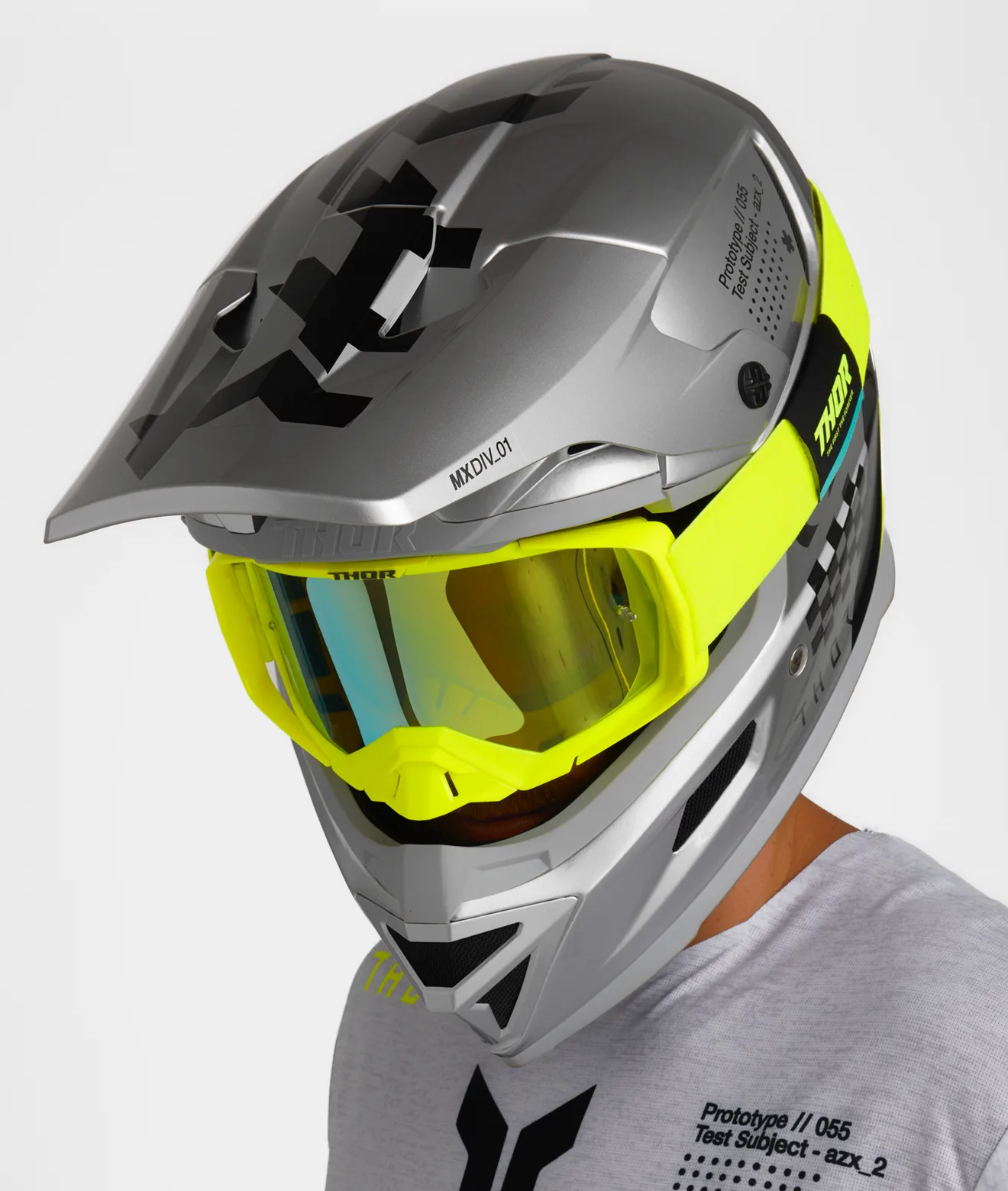 Мотокрос каска Thor Reflex Sport Riot Gray Acid