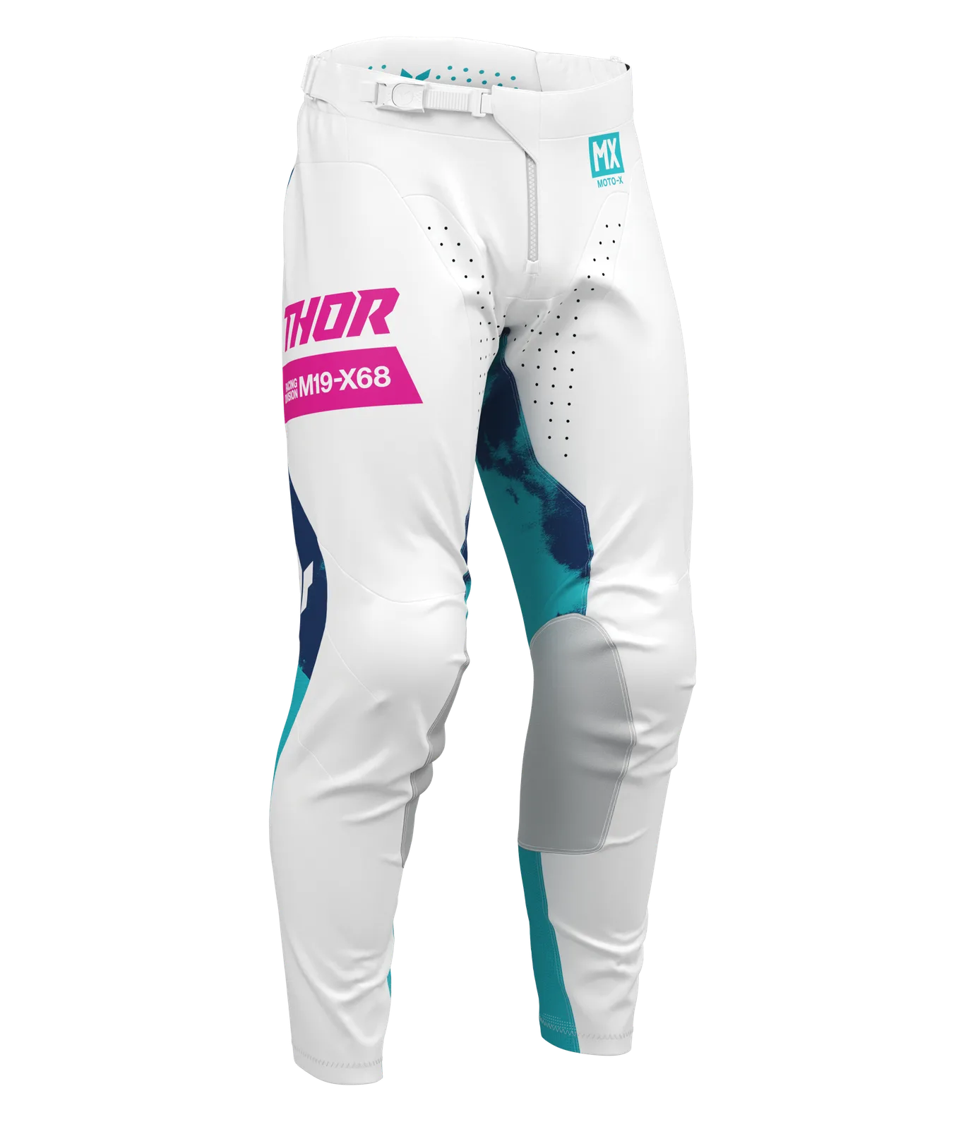 Мотокрос панталон Thor Launchmode Bleach White Aqua