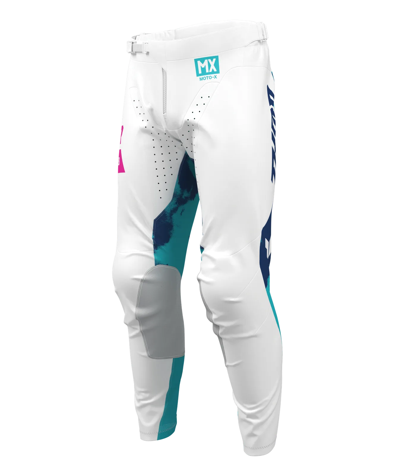 Мотокрос панталон Thor Launchmode Bleach White Aqua