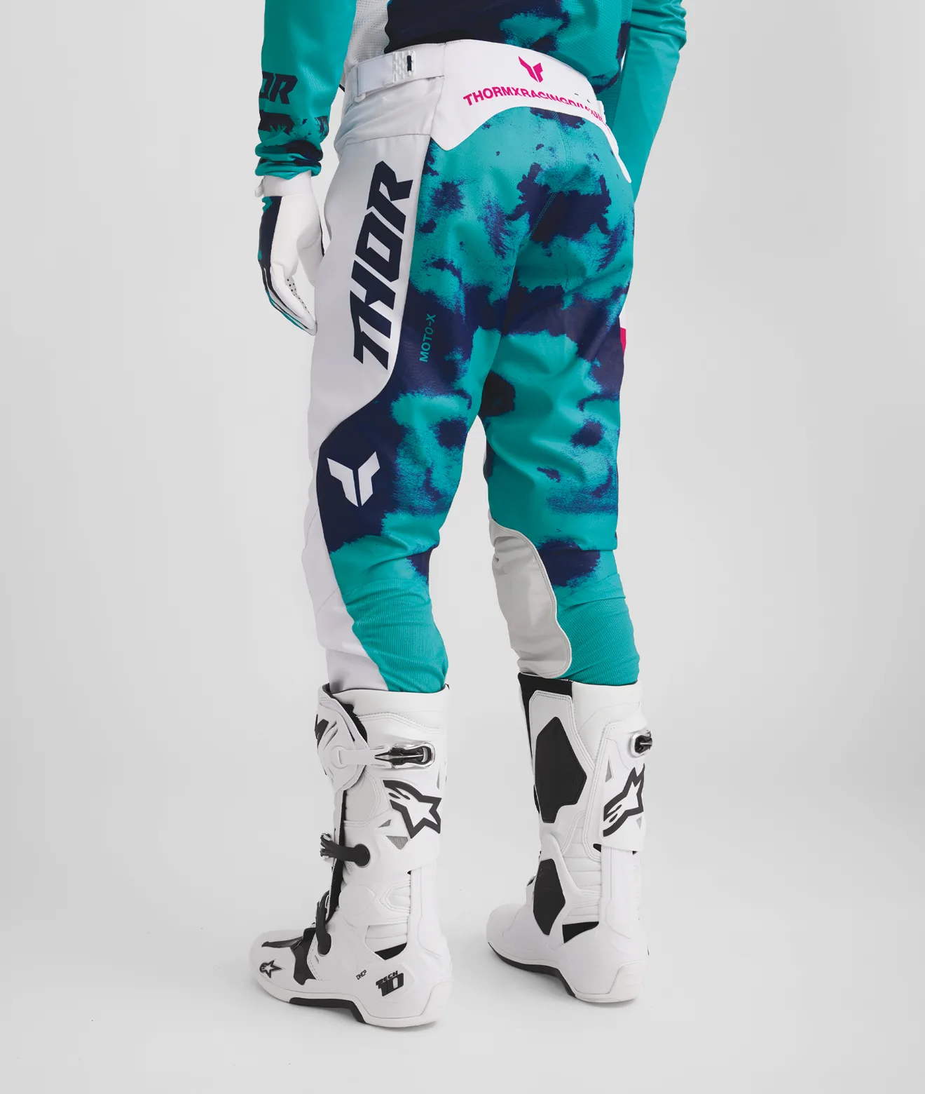 Мотокрос панталон Thor Launchmode Bleach White Aqua