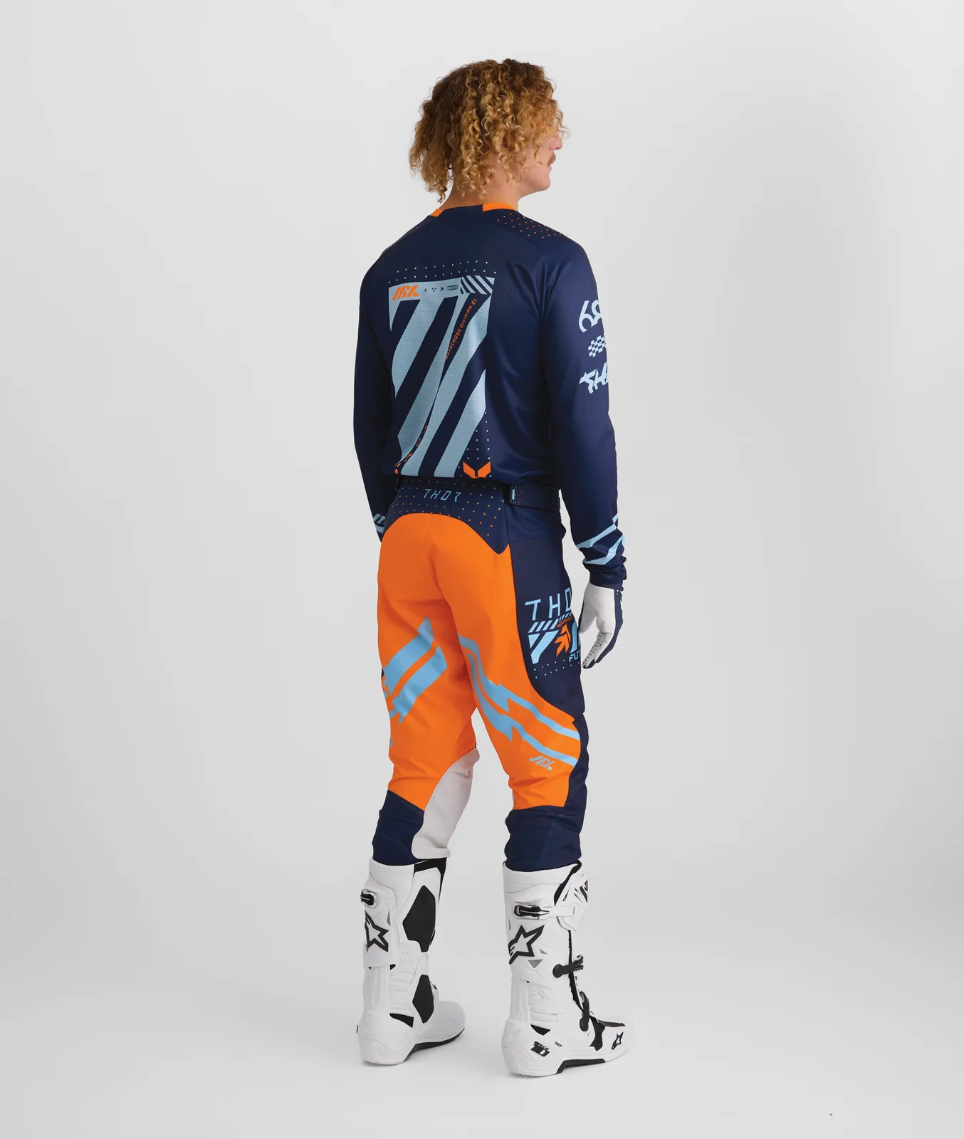 Мотокрос панталон Thor Launchmode Futura Navy Orange