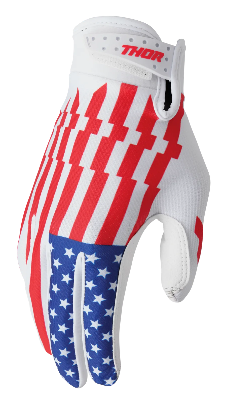 Мотокрос ръкавици Thor Launchmode Patriot Red White Blue