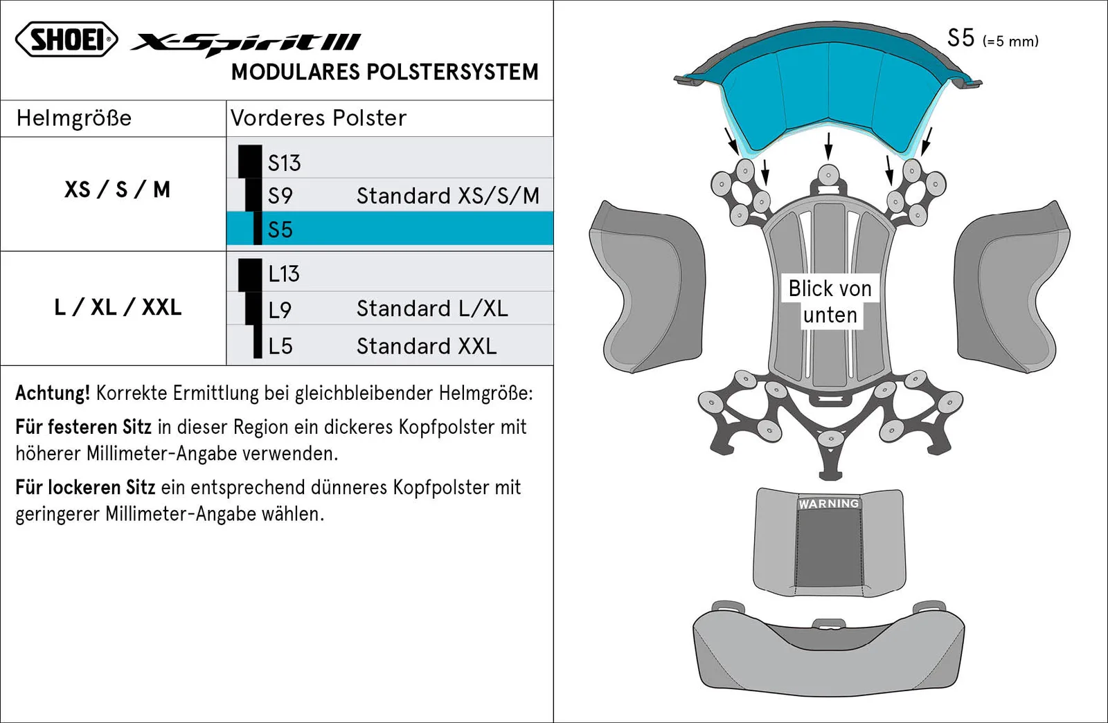 Предна подплата SHOEI X-Spirit 3 (Type-I)
