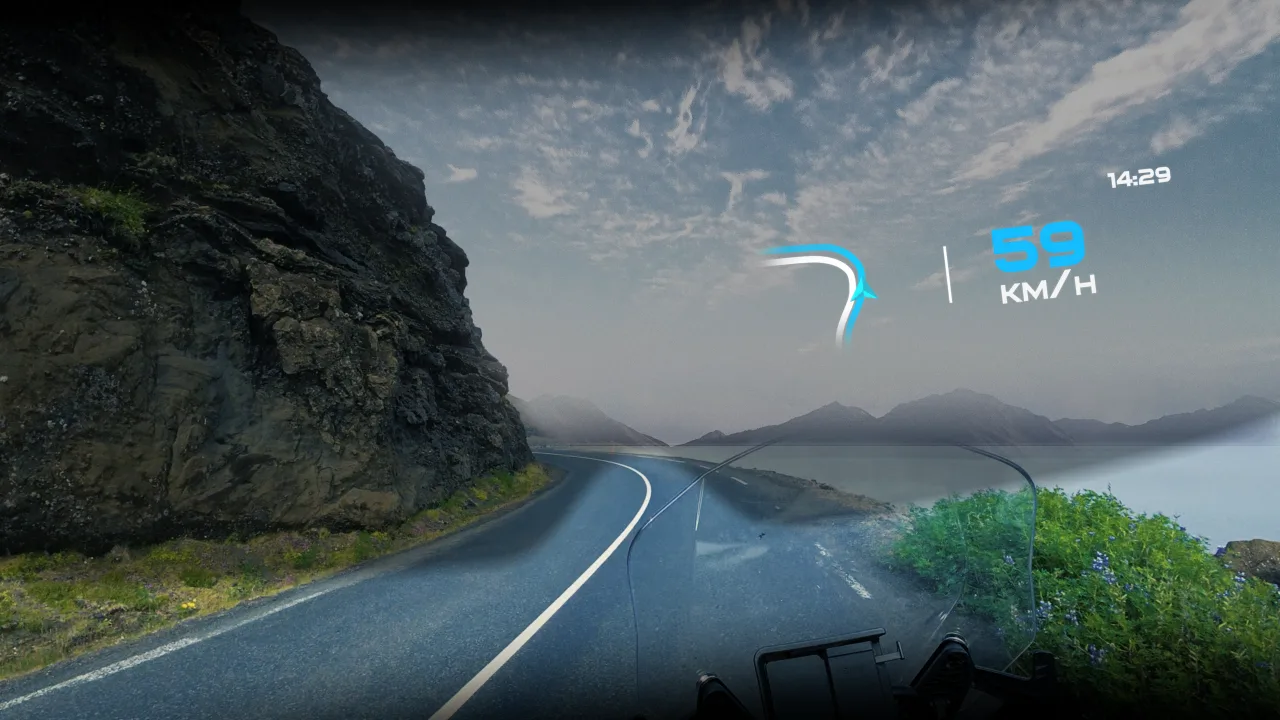 SHOEI HUD — дисплей във визьора EYELIGHTS