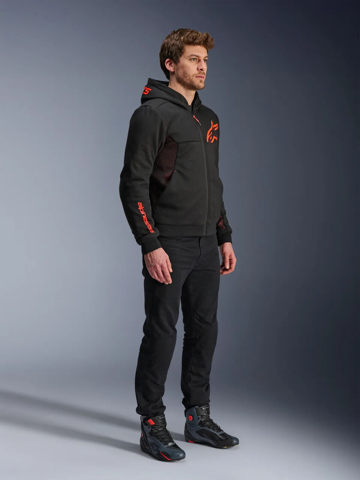 Суитшърт Alpinestars Chrome Air Black Red Fluo