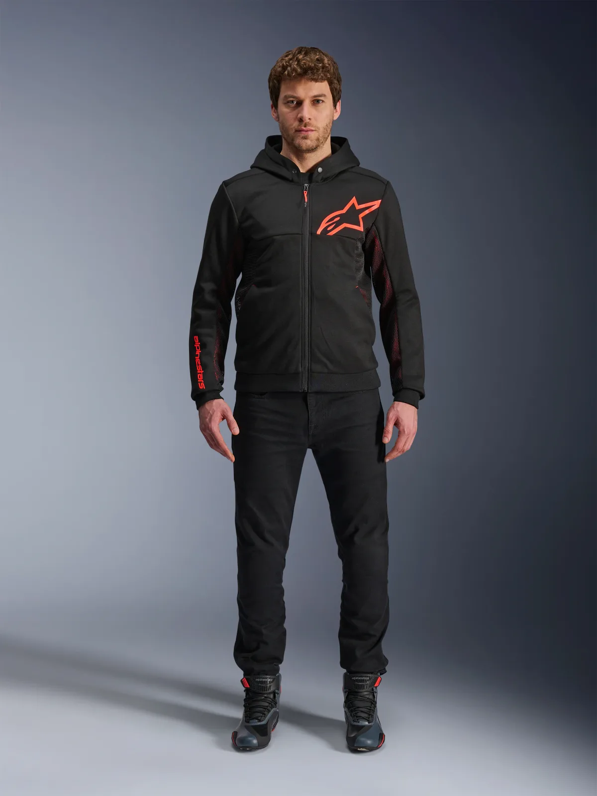 Суитшърт Alpinestars Chrome Air Black Red Fluo