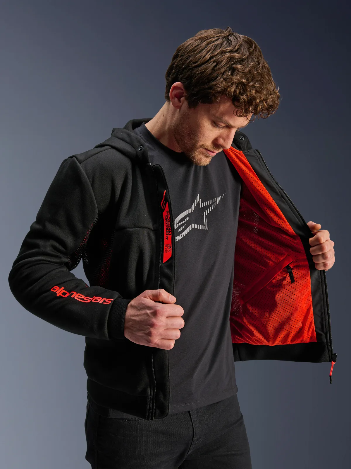 Суитшърт Alpinestars Chrome Air Black Red Fluo
