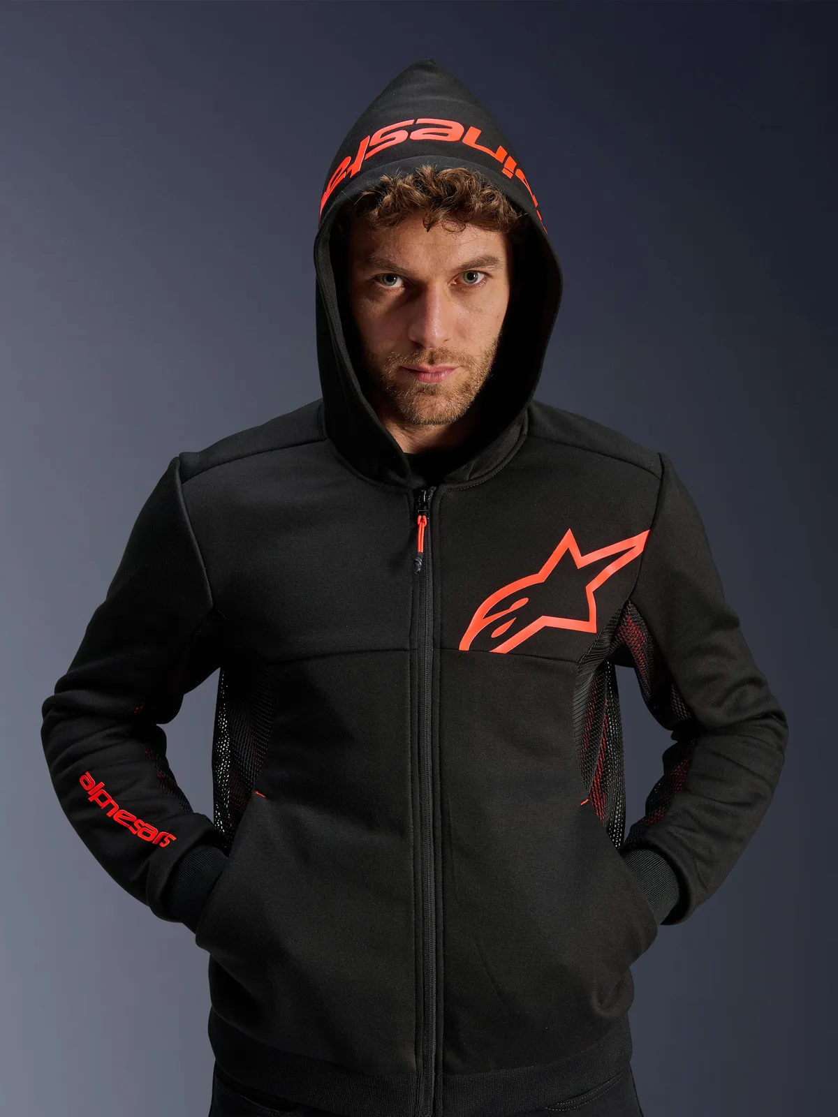 Суитшърт Alpinestars Chrome Air Black Red Fluo