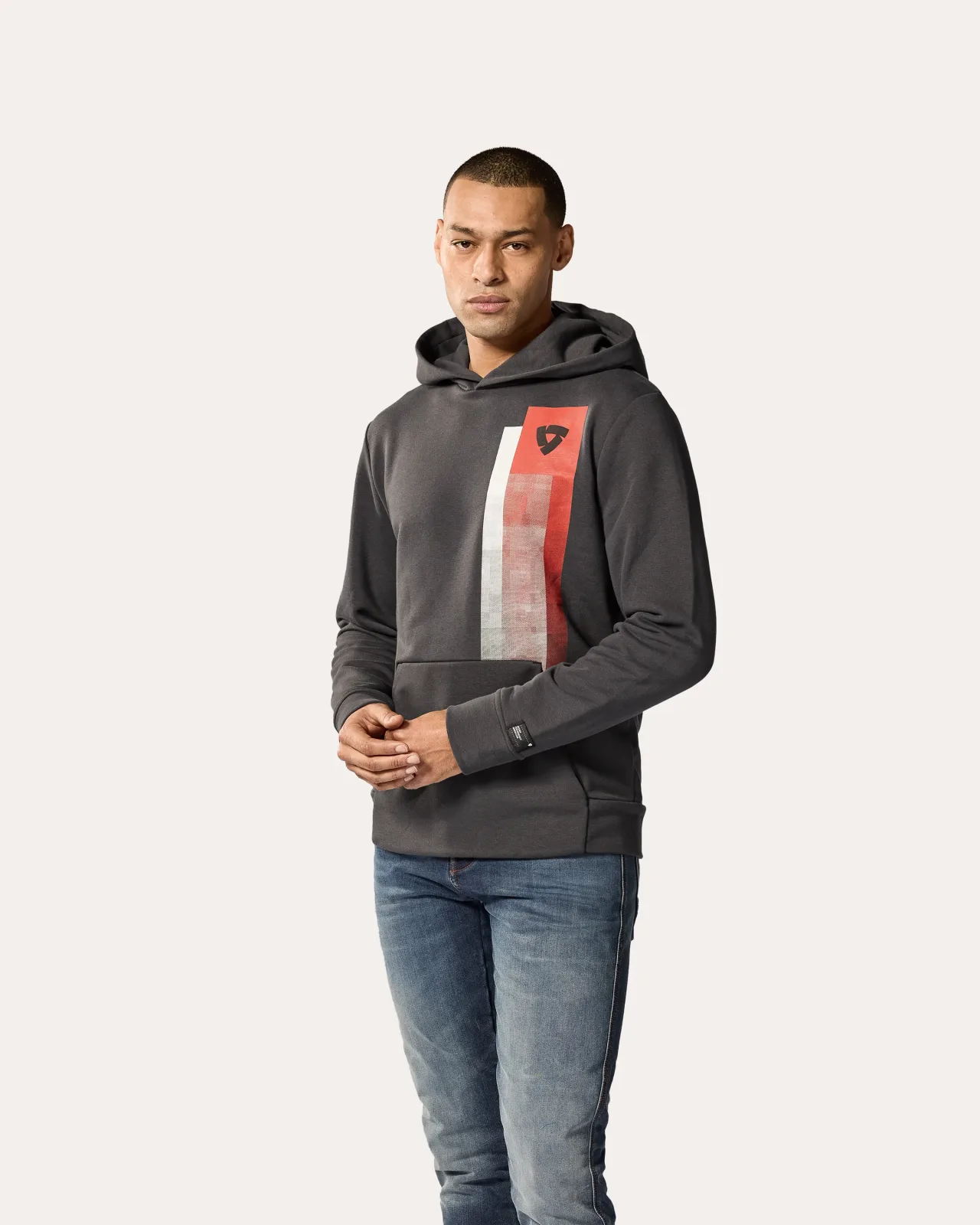 Суитшърт с качулка Rev'it Renato Light Grey