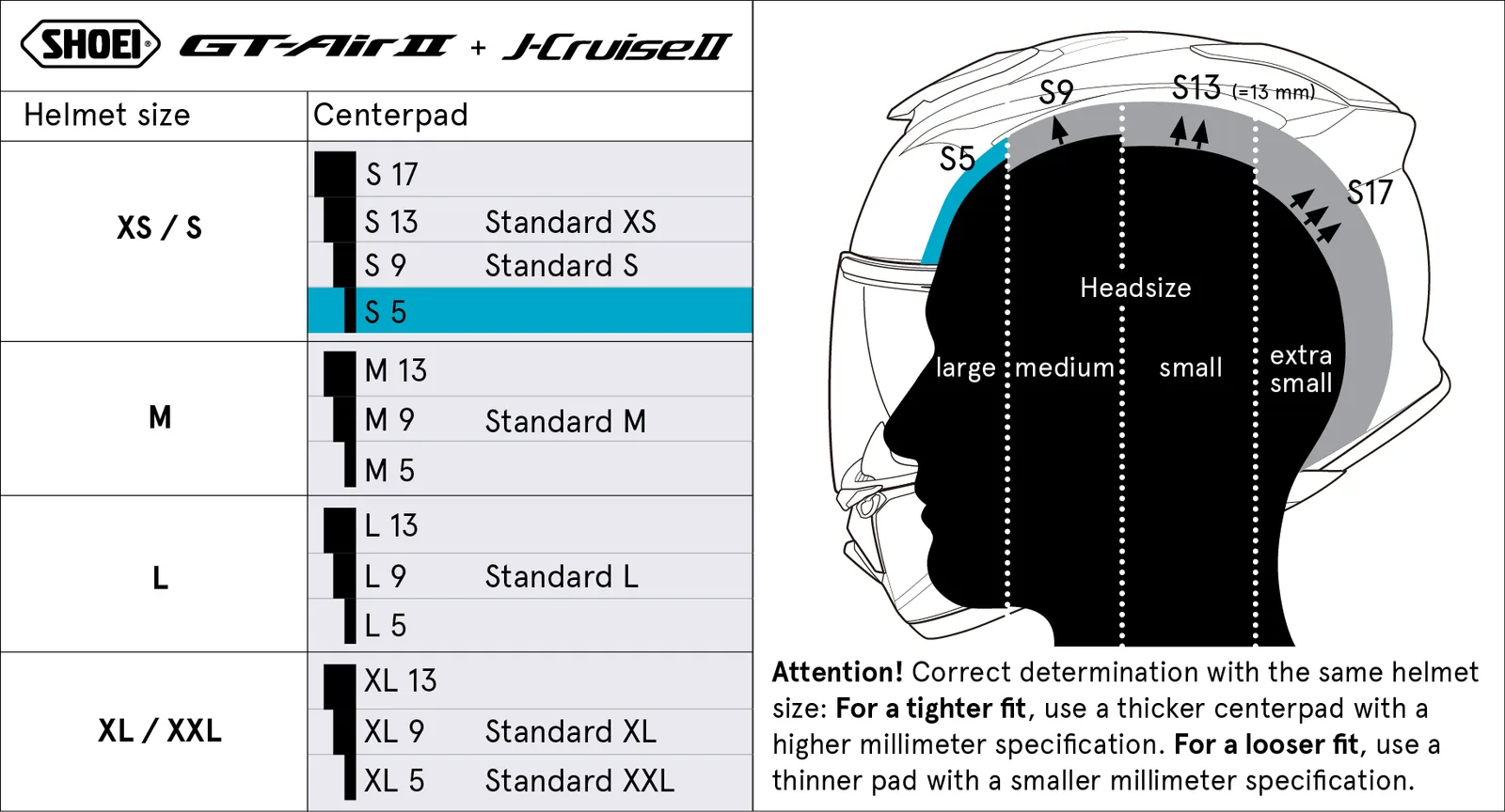Централна подплата SHOEI GT-Air 2 / J-Cruise 2 (Type-N)