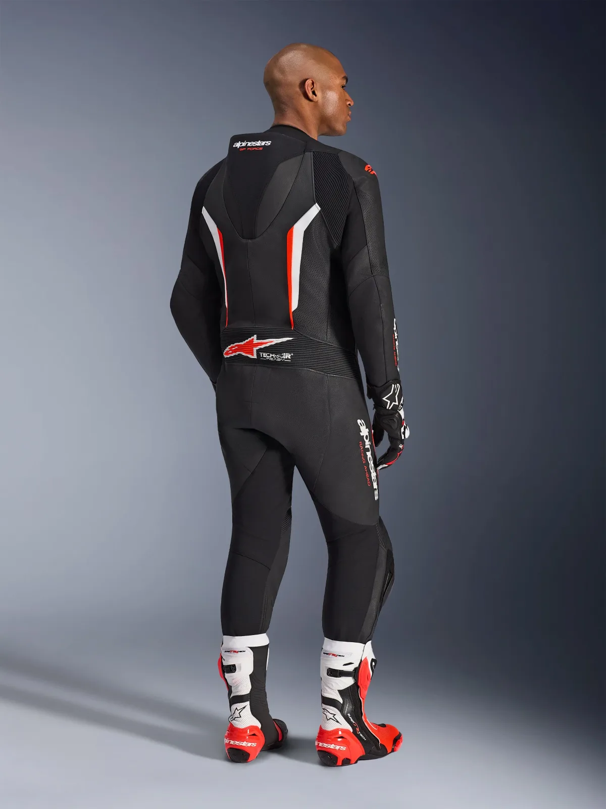 Цял кожен екип Alpinestars GP Force V2 Black White Red Fluo