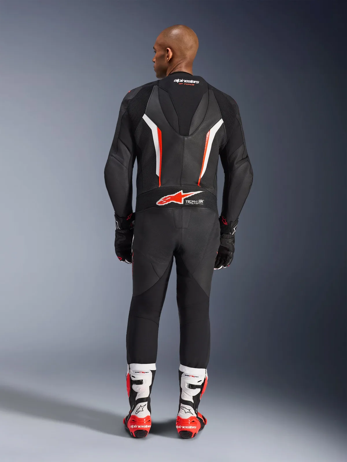 Цял кожен екип Alpinestars GP Force V2 Black White Red Fluo