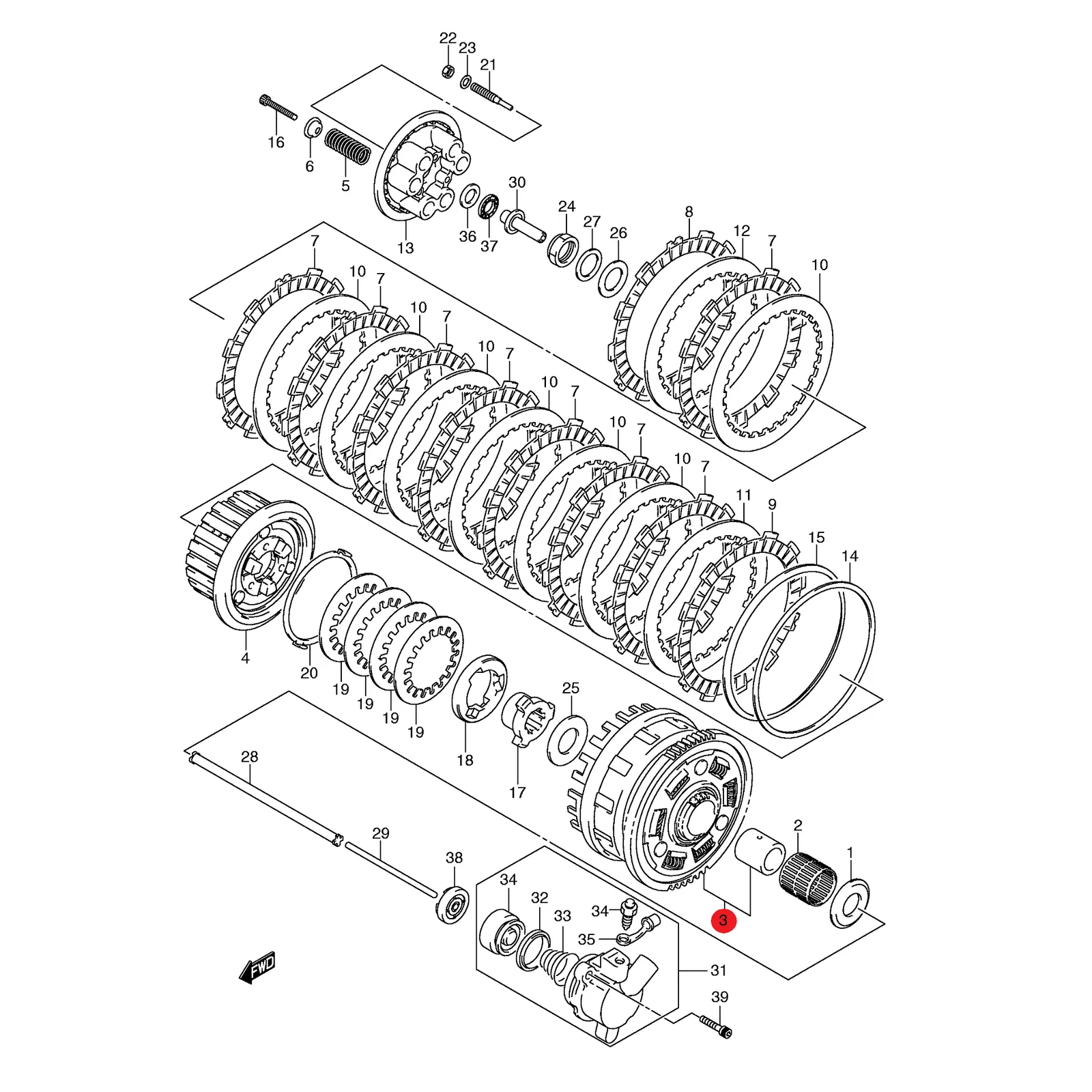 21200-40880 касета съединител Suzuki