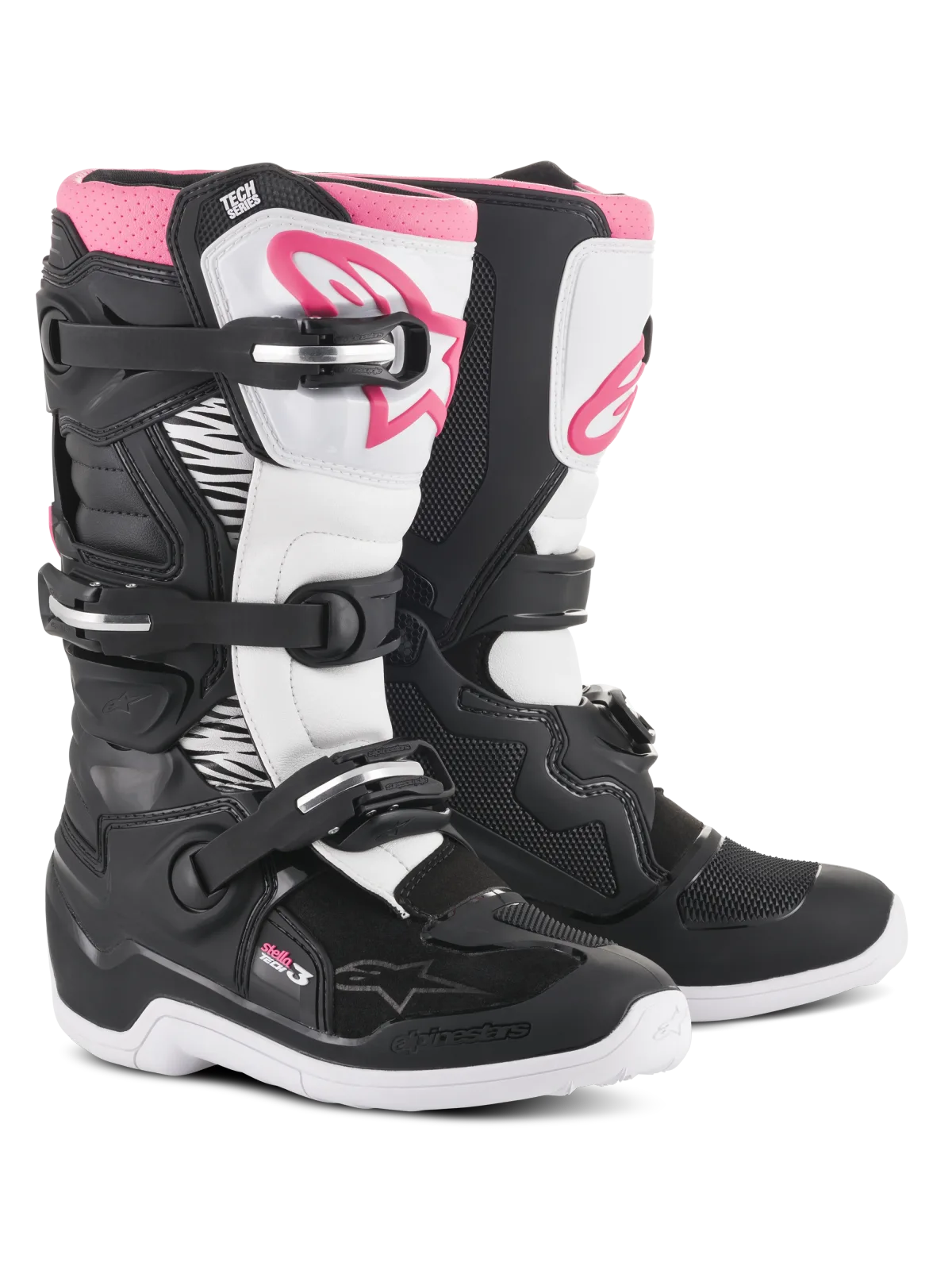 Дамски мотокрос ботуши Alpinestars Stella Tech 3 Black White Pink