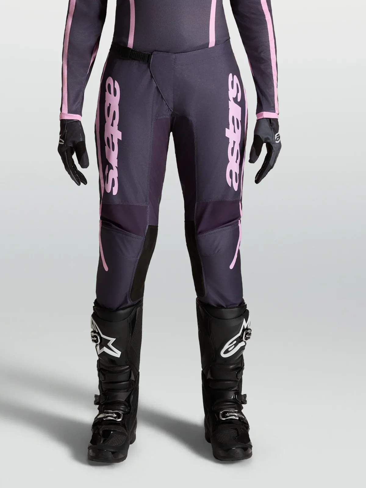 Дамски мотокрос панталон Alpinestars Stella Fluid Apex V2 Graystone Old Pink