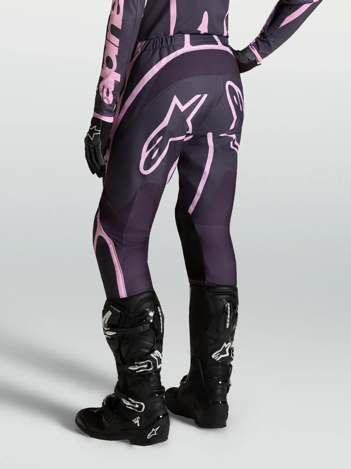 Дамски мотокрос панталон Alpinestars Stella Fluid Apex V2 Graystone Old Pink