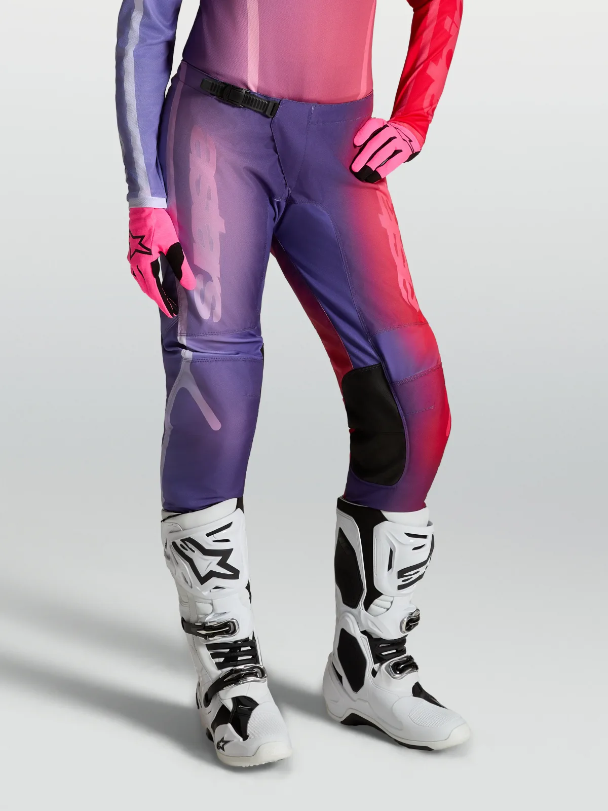 Дамски мотокрос панталон Alpinestars Stella Fluid Kepler Purple Rouge Red