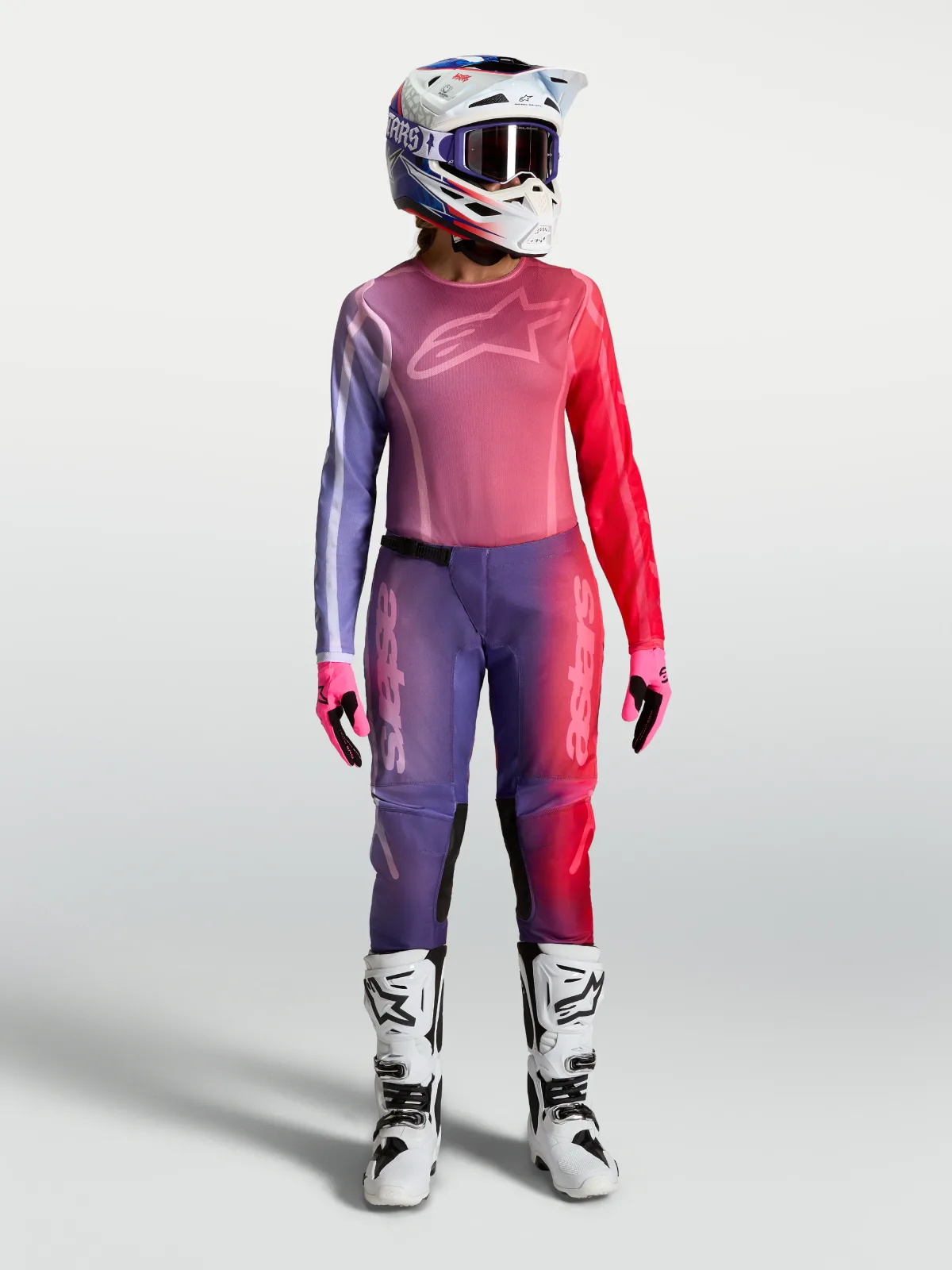 Дамски мотокрос панталон Alpinestars Stella Fluid Kepler Purple Rouge Red