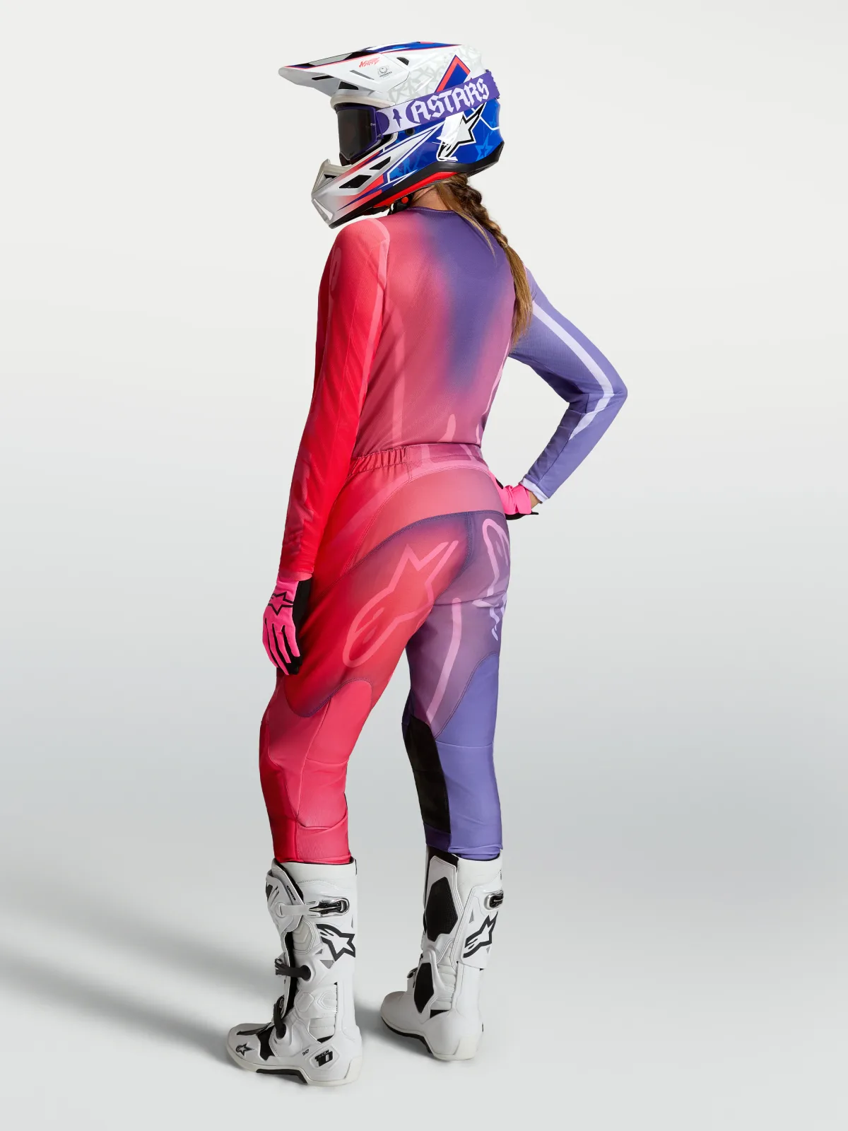 Дамски мотокрос панталон Alpinestars Stella Fluid Kepler Purple Rouge Red