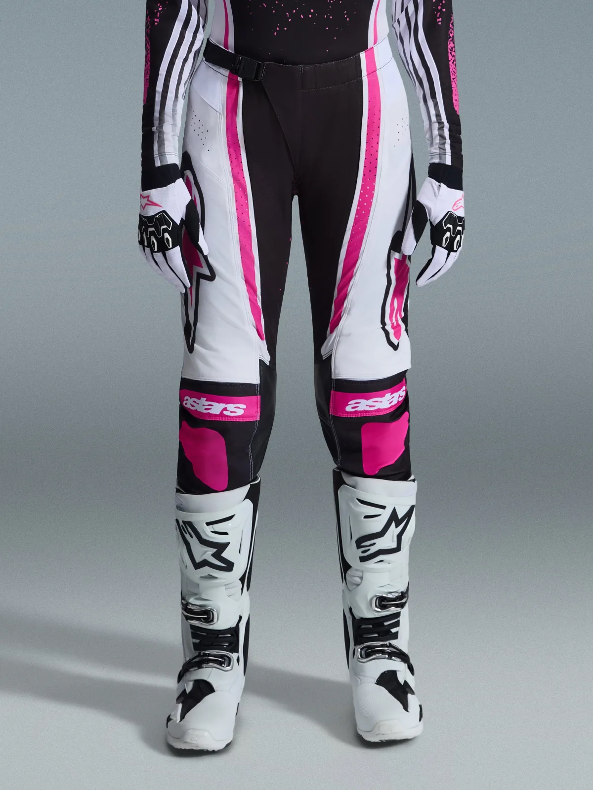 Дамски мотокрос панталон Alpinestars Stella Techstar Nomur Black White Fuchsia