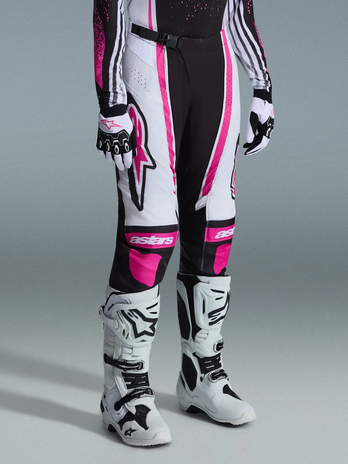 Дамски мотокрос панталон Alpinestars Stella Techstar Nomur Black White Fuchsia