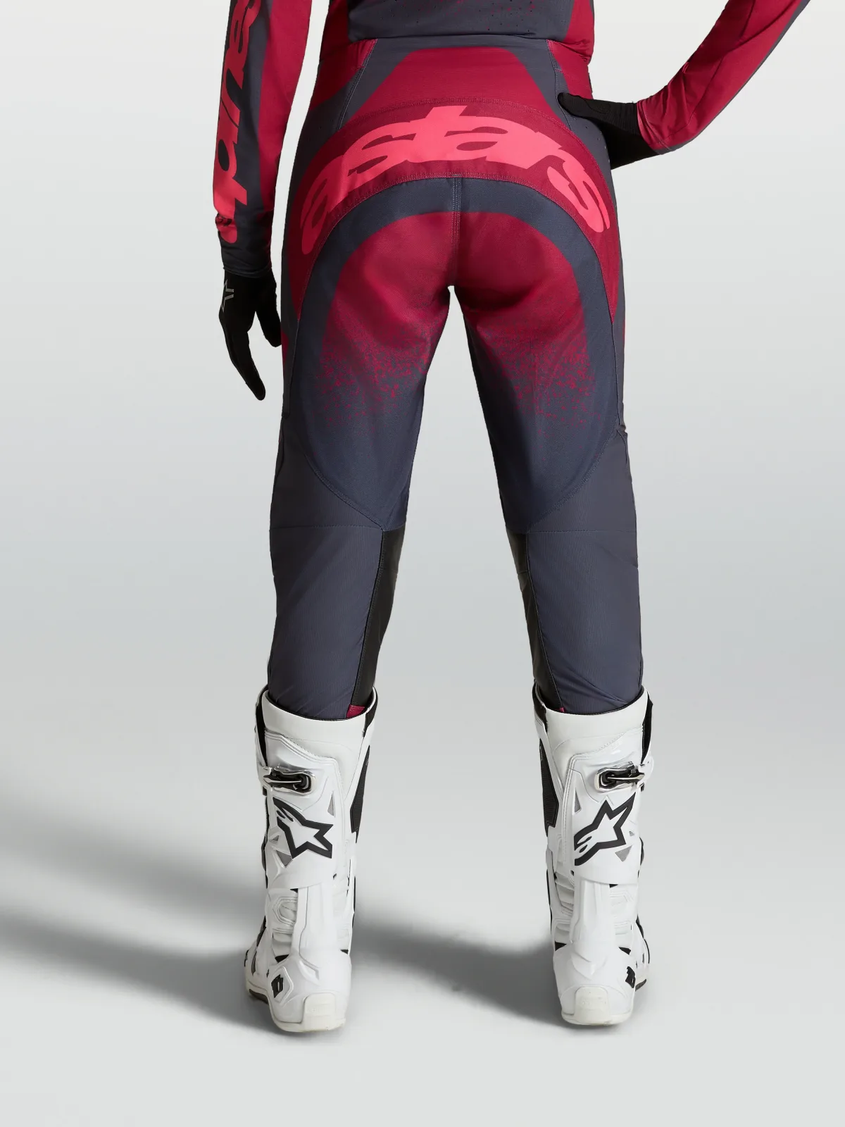 Дамски мотокрос панталон Alpinestars Stella Techstar Swan Crimson Dark Gray Rouge Red