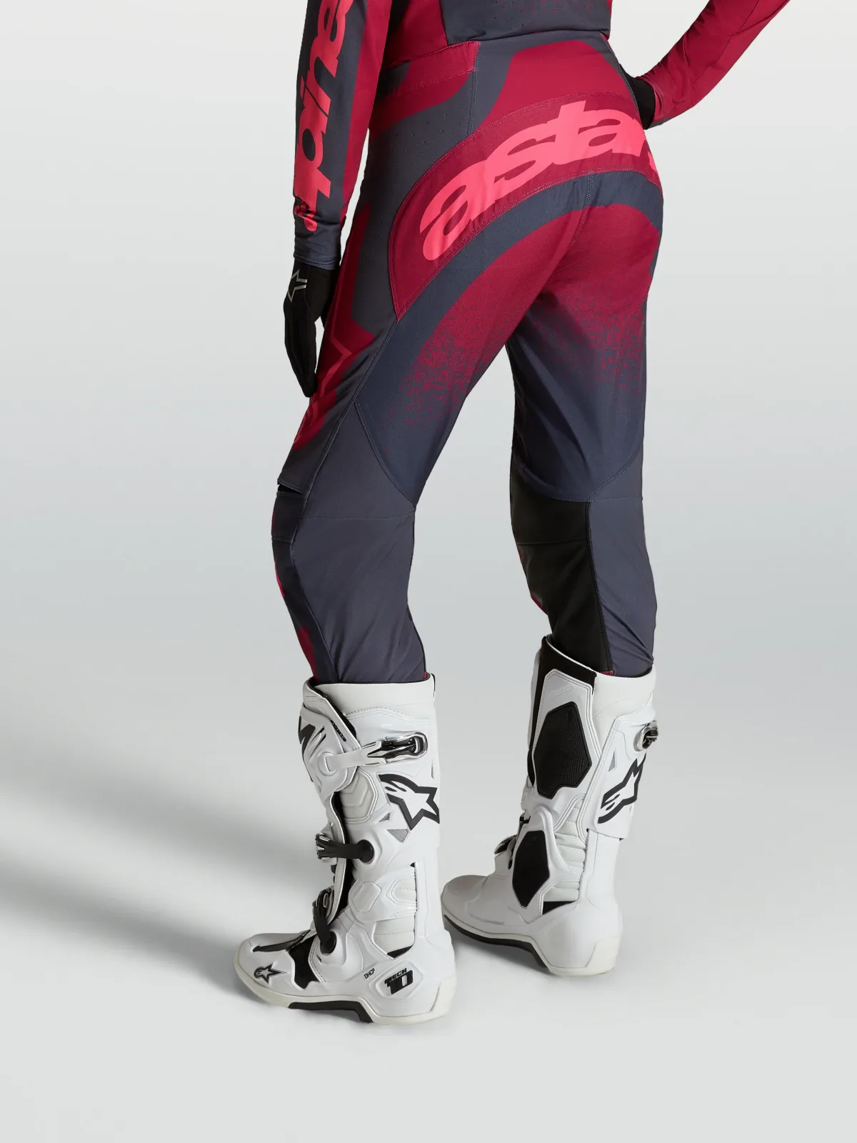 Дамски мотокрос панталон Alpinestars Stella Techstar Swan Crimson Dark Gray Rouge Red