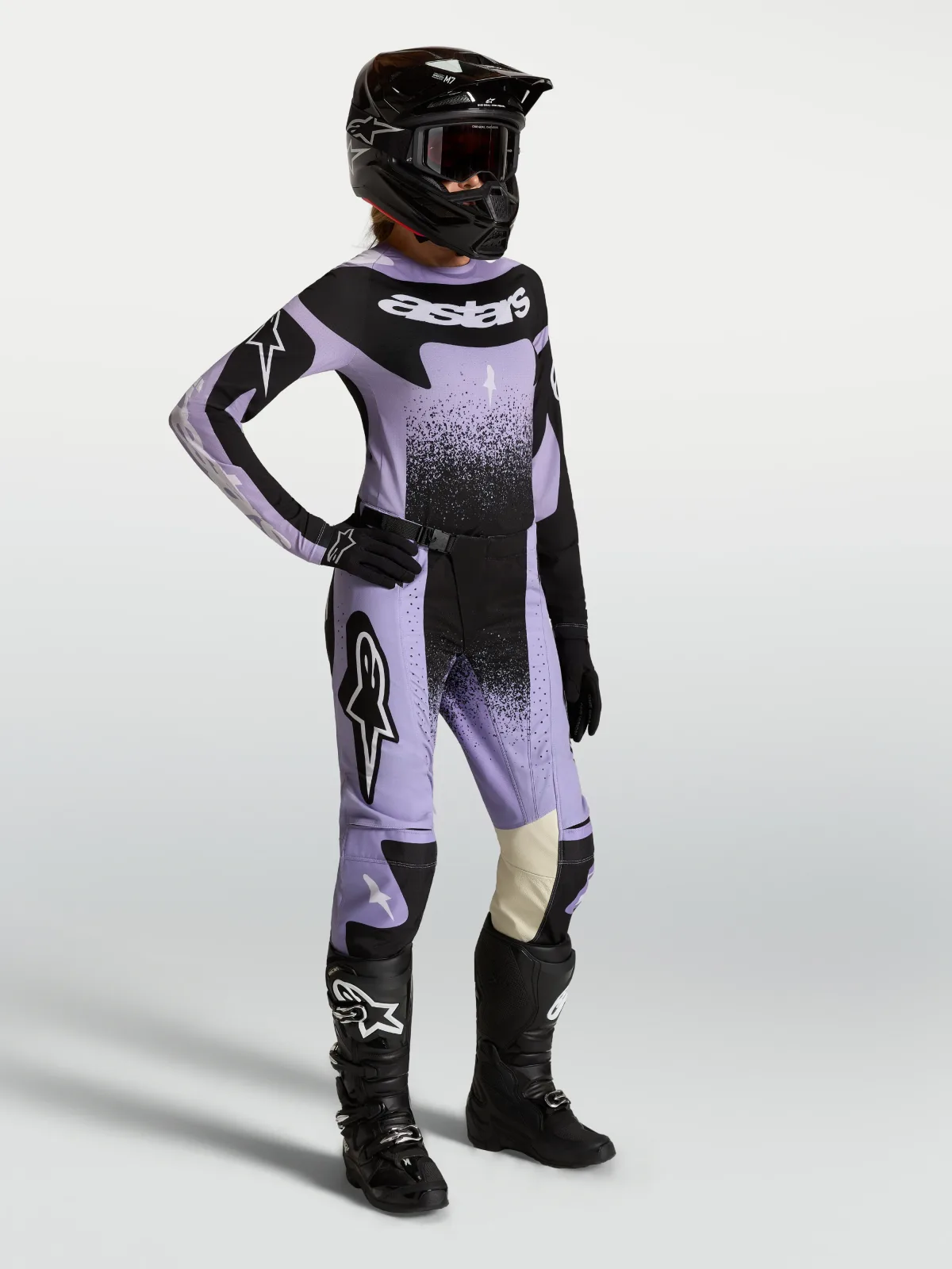 Дамски мотокрос панталон Alpinestars Stella Techstar Swan Light Violet Black