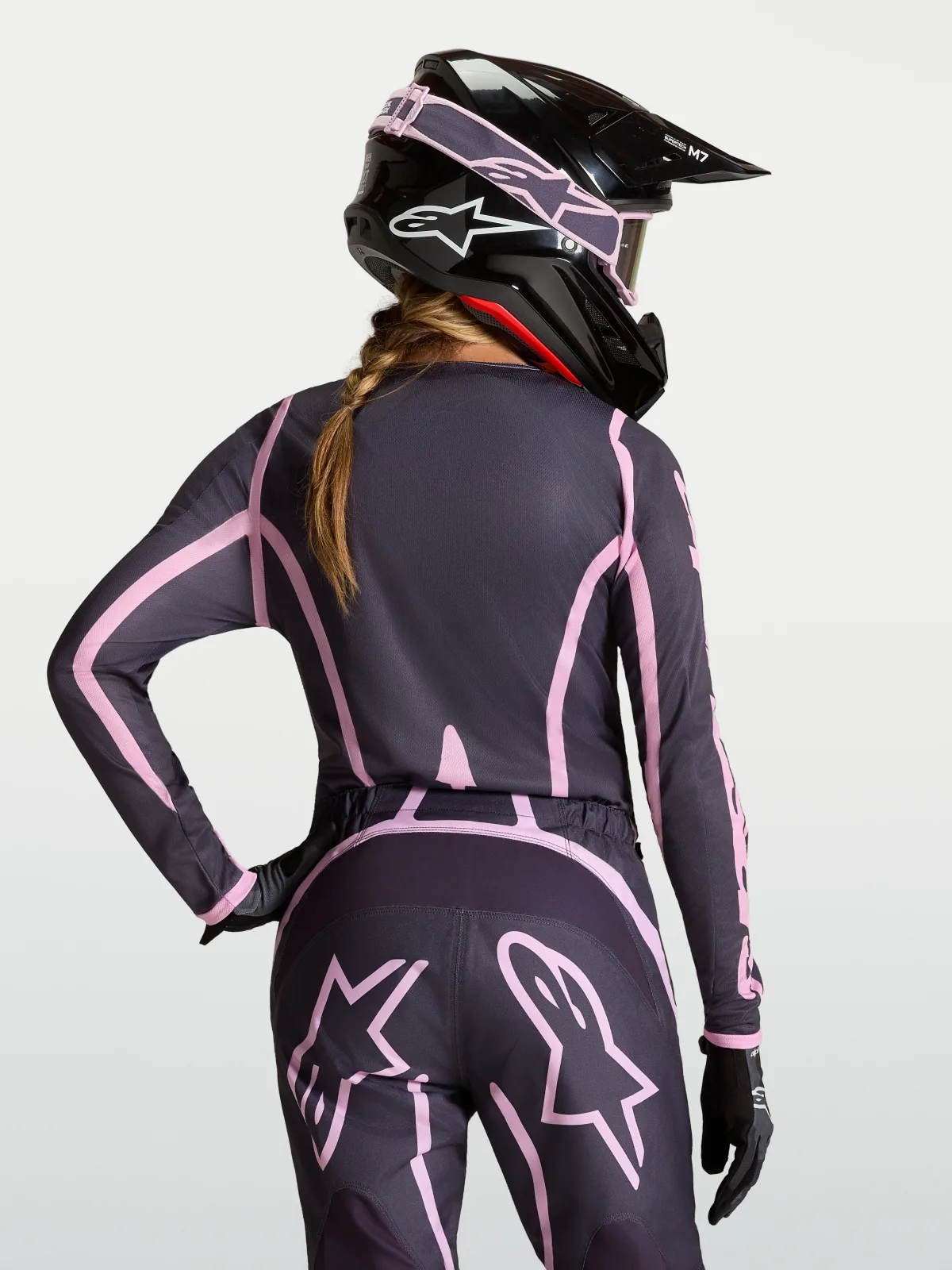 Дамско мотокрос джърси Alpinestars Stella Fluid Apex V2 Graystone Old Pink