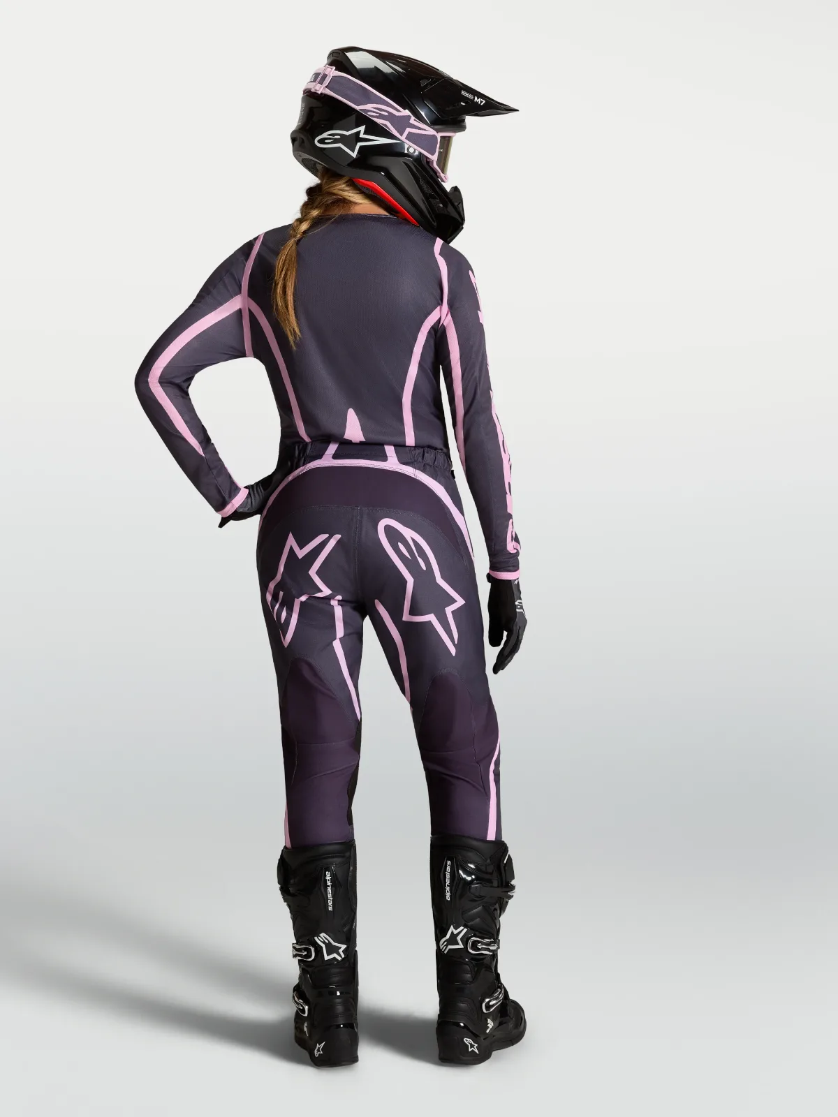 Дамско мотокрос джърси Alpinestars Stella Fluid Apex V2 Graystone Old Pink