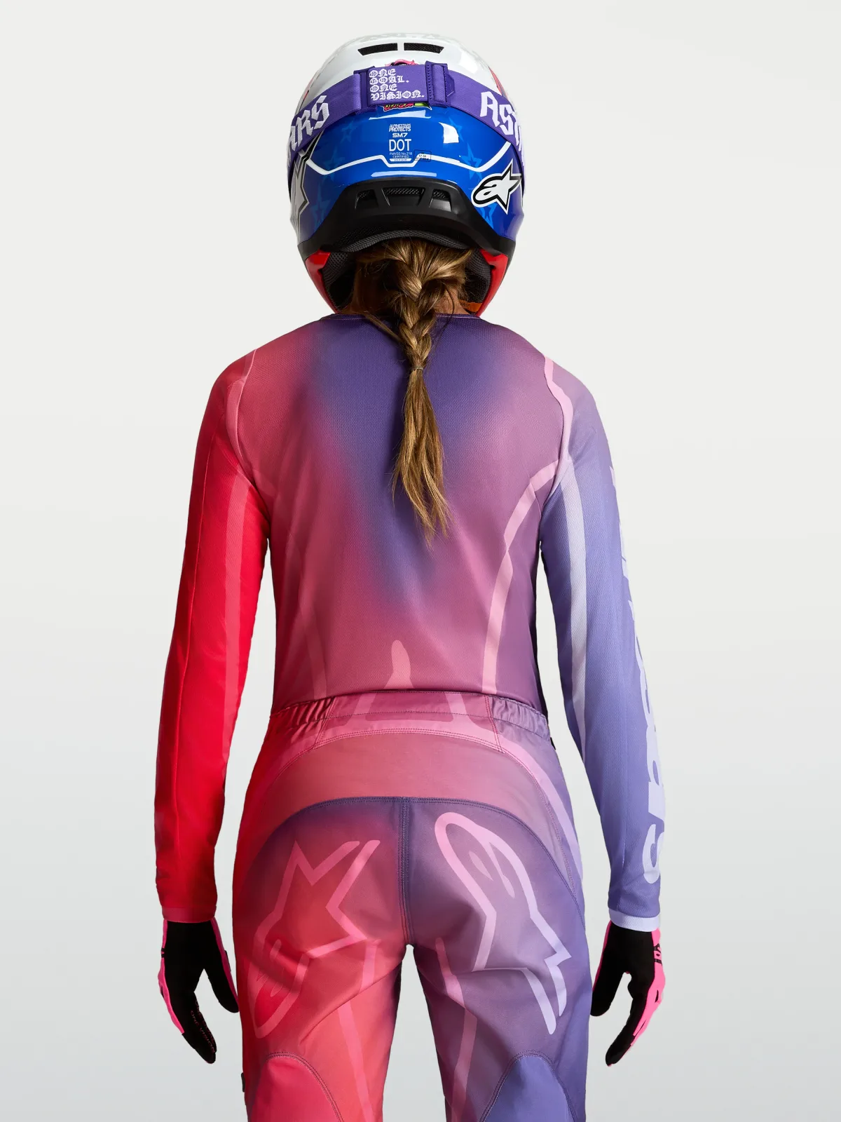 Дамско мотокрос джърси Alpinestars Stella Fluid Kepler Purple Rouge Red