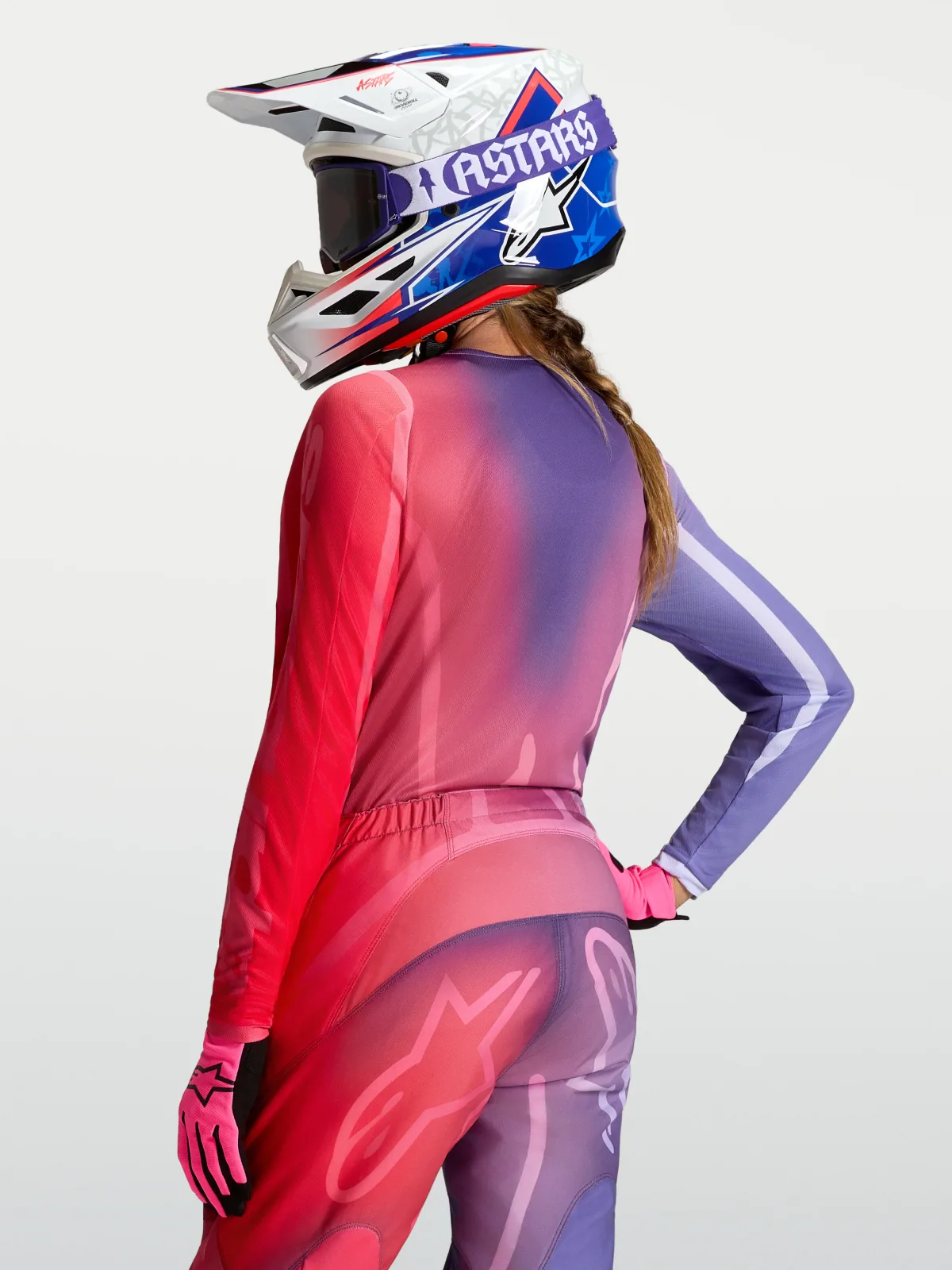 Дамско мотокрос джърси Alpinestars Stella Fluid Kepler Purple Rouge Red