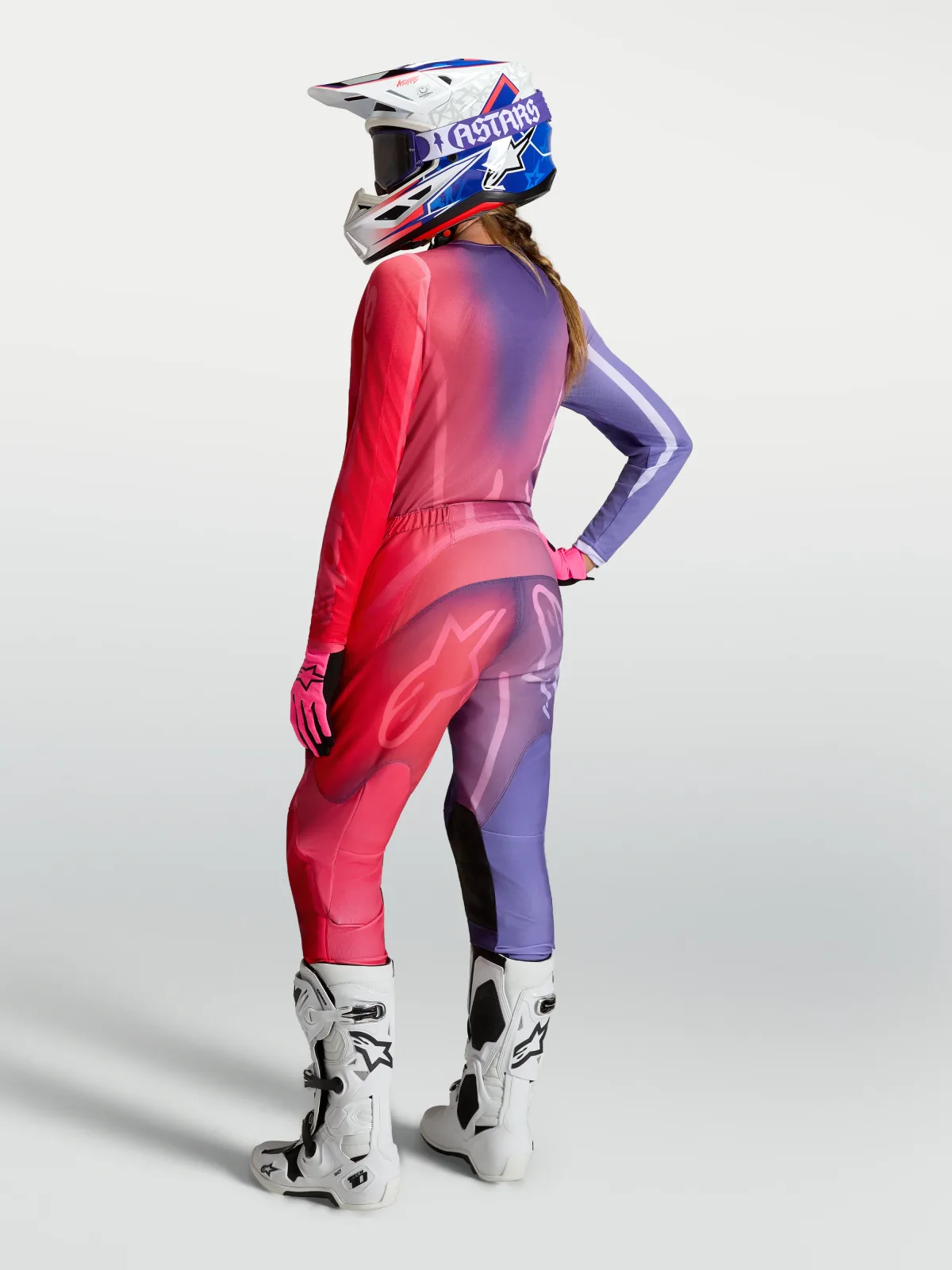 Дамско мотокрос джърси Alpinestars Stella Fluid Kepler Purple Rouge Red