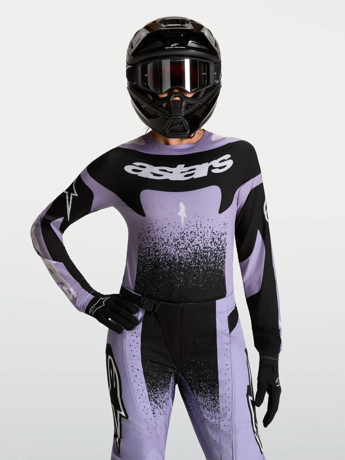 Дамско мотокрос джърси Alpinestars Stella Techstar Swan Light Violet Black