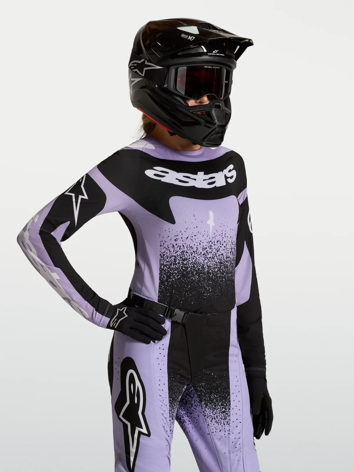 Дамско мотокрос джърси Alpinestars Stella Techstar Swan Light Violet Black