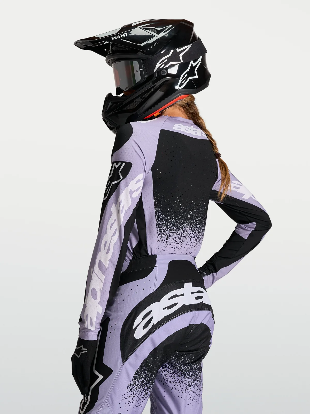 Дамско мотокрос джърси Alpinestars Stella Techstar Swan Light Violet Black