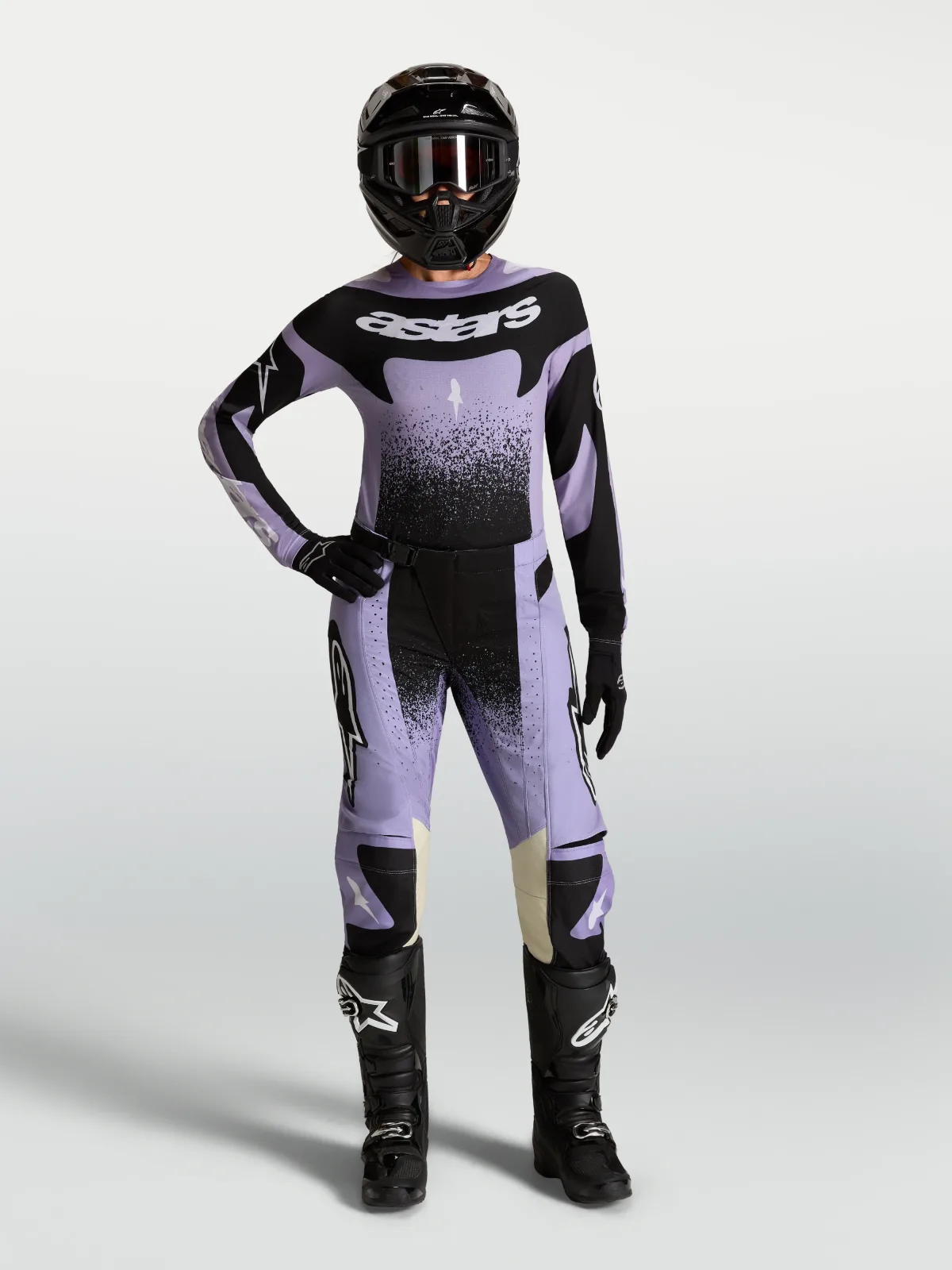 Дамско мотокрос джърси Alpinestars Stella Techstar Swan Light Violet Black
