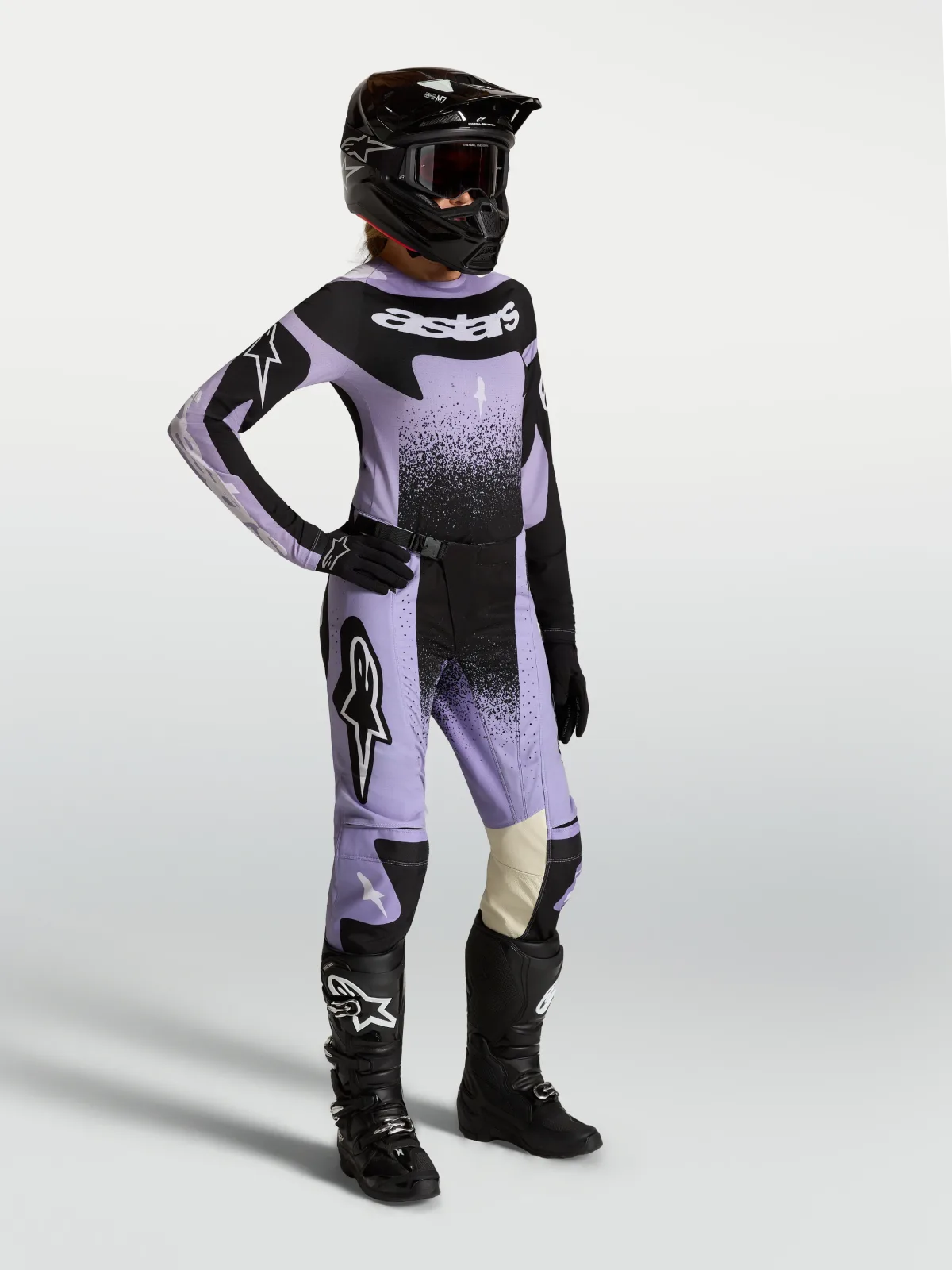 Дамско мотокрос джърси Alpinestars Stella Techstar Swan Light Violet Black