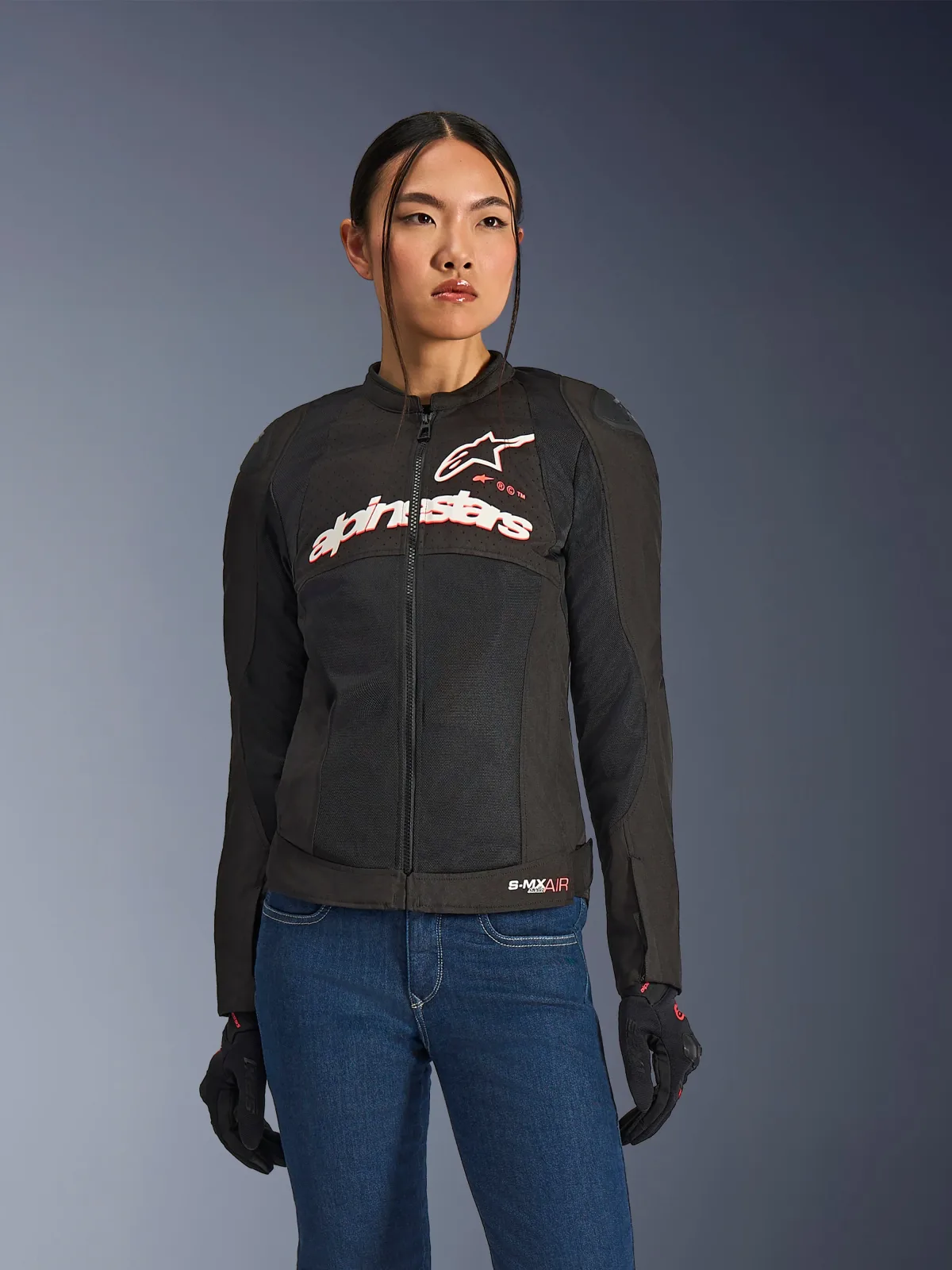 Дамско текстилно яке Alpinestars Stella SMX Air Black White Red Fluo
