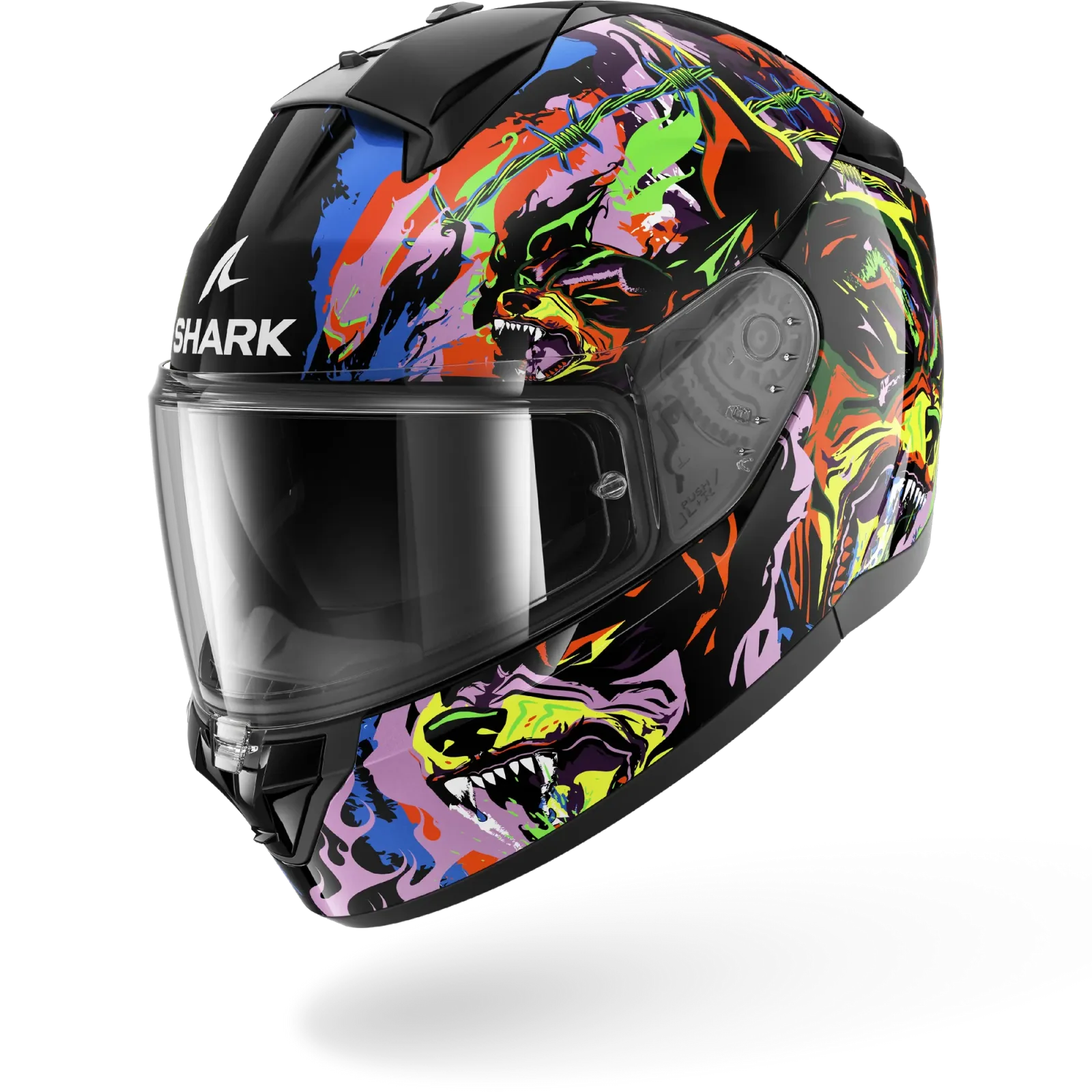 Каска Shark Ridill 2 Raging Beast Black Violet Yellow