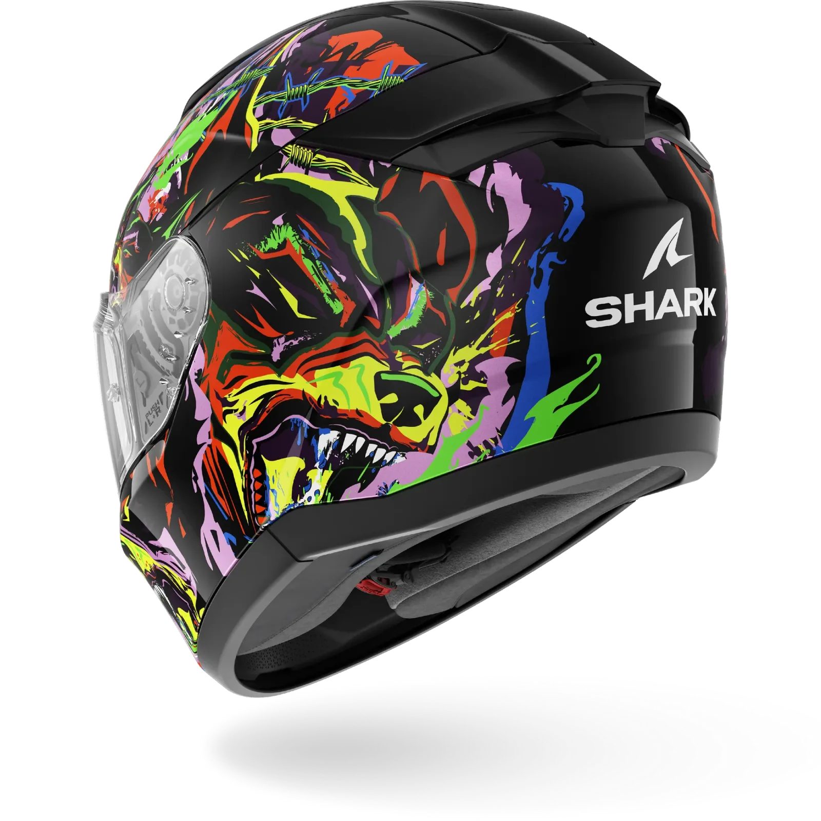 Каска Shark Ridill 2 Raging Beast Black Violet Yellow
